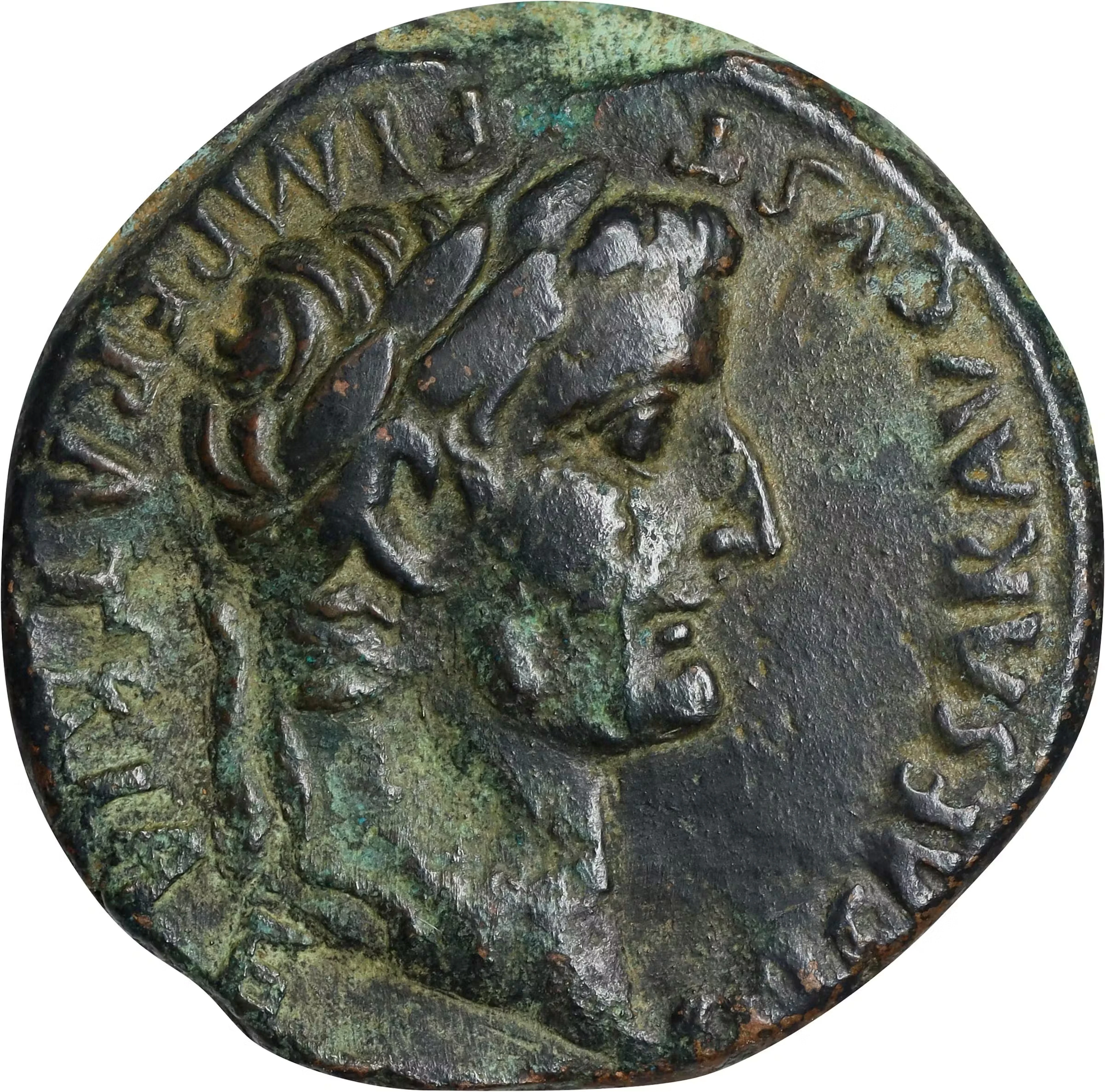 TIBERIUS AS CAESAR, A.D. 4-14. AE As (11.01 gms), Lugdunum Mint, ca.