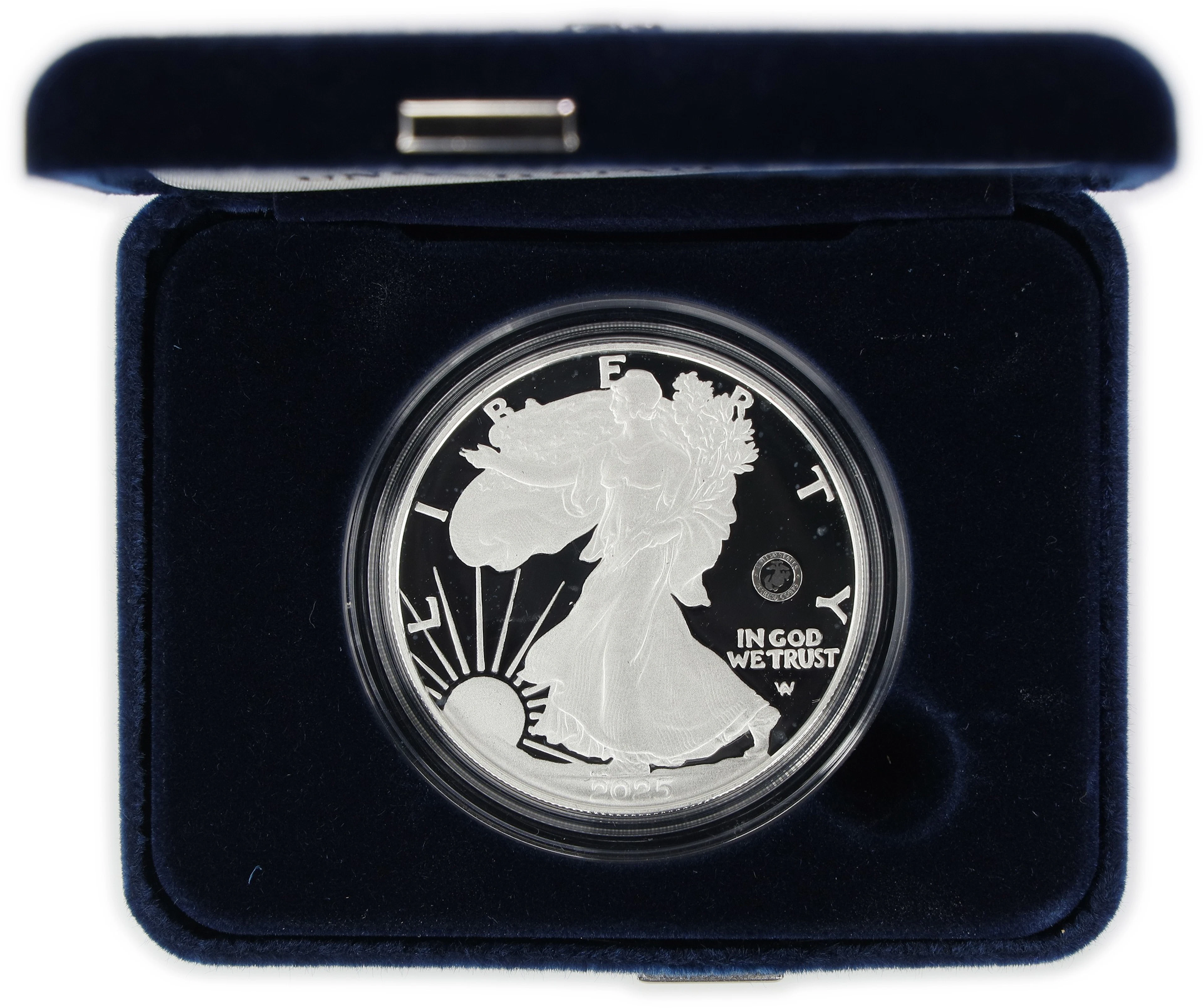 (1 oz, 31.104 g ASW). 2025-P 250th Anniversary U.S. Marine Corps American