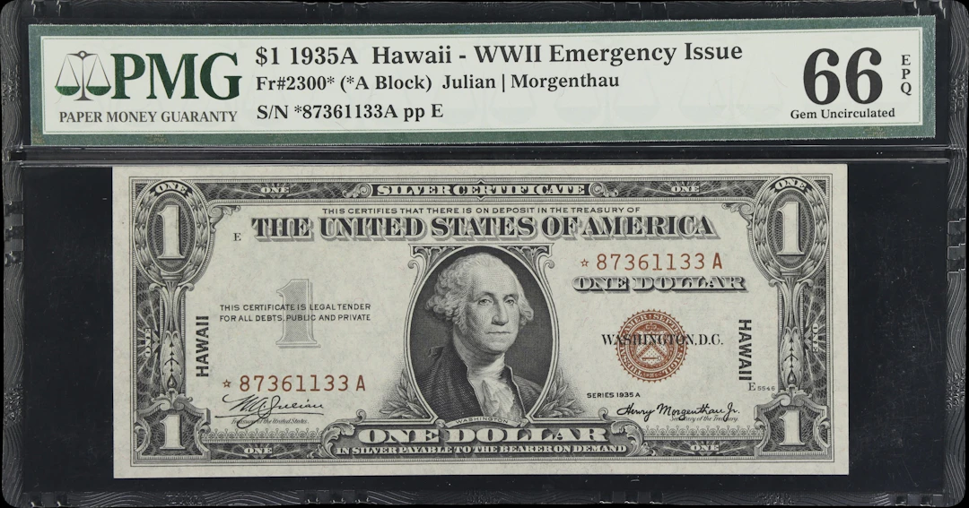 Fr. 2300*. 1935A $1 Hawaii Emergency Star Note. PMG Gem Uncirculated 66 EPQ.