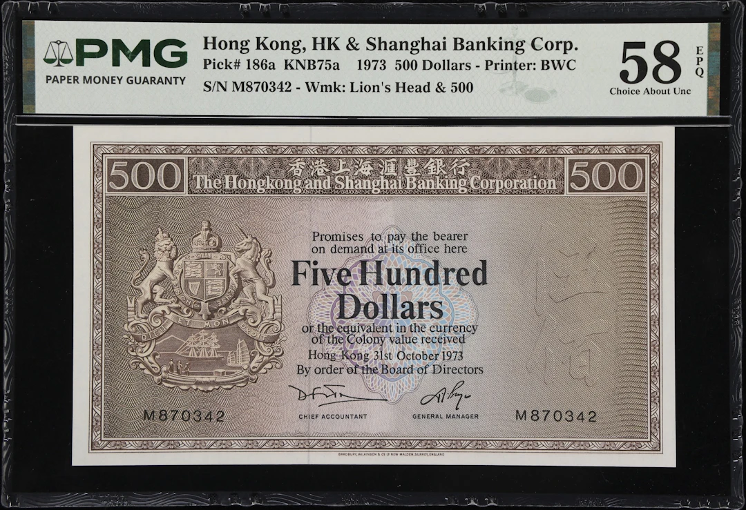 HONG KONG (SAR). Hong Kong & Shanghai Banking Corporation. 500 Dollars