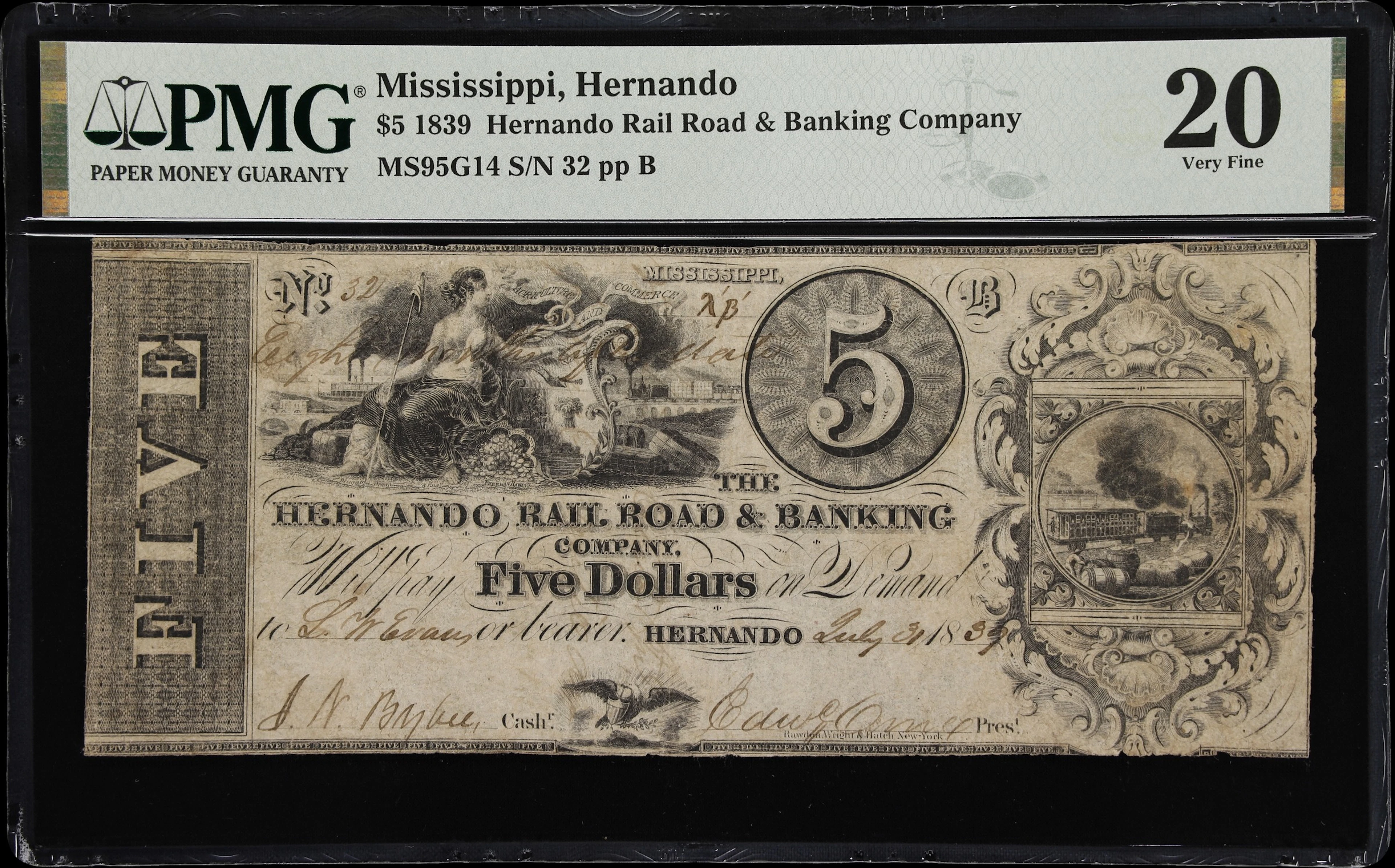 Hernando, Mississippi. Hernando Rail Road & Banking Company. 1839