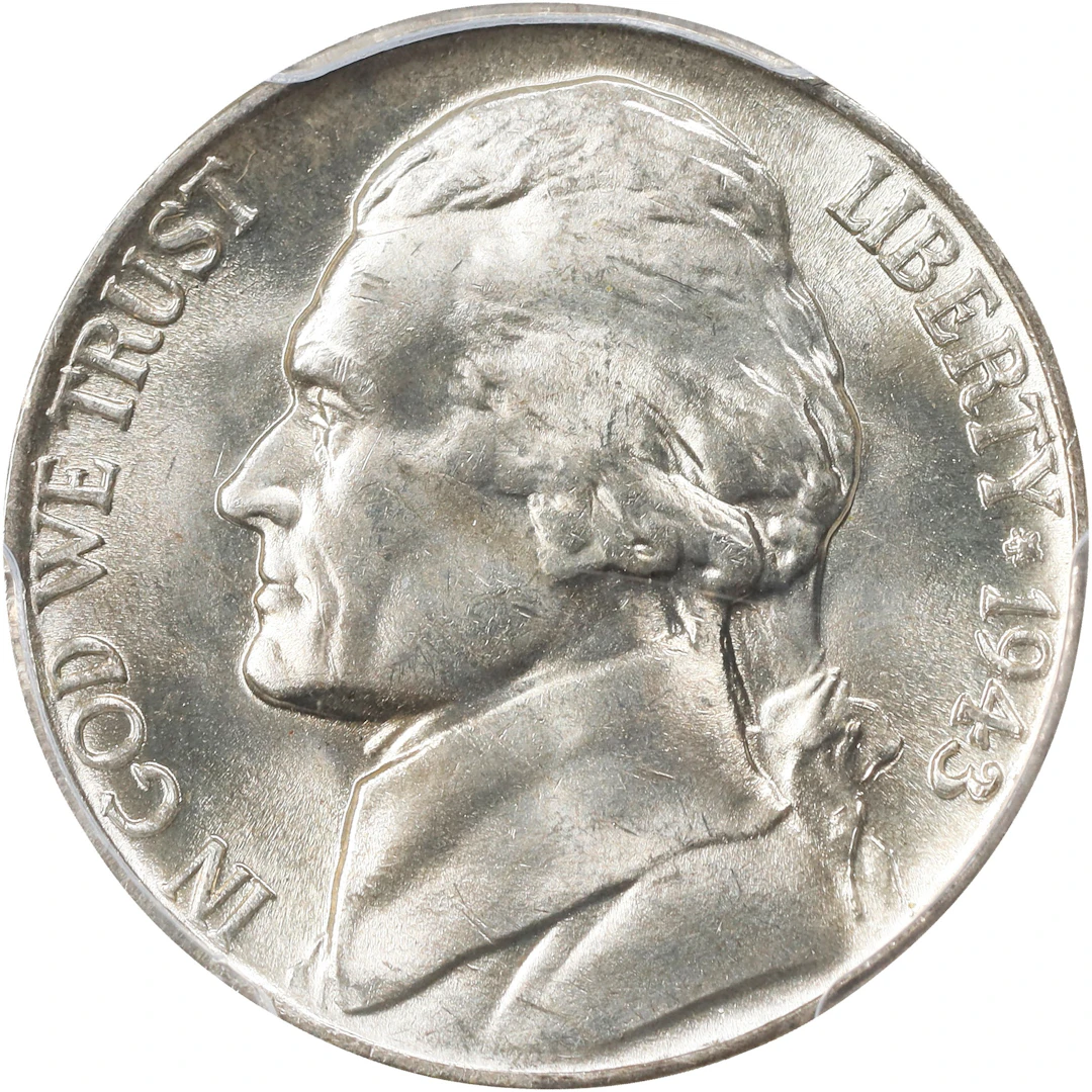 1943-P Jefferson Nickel. FS-106. Doubled Die Obverse, Doubled Eye.