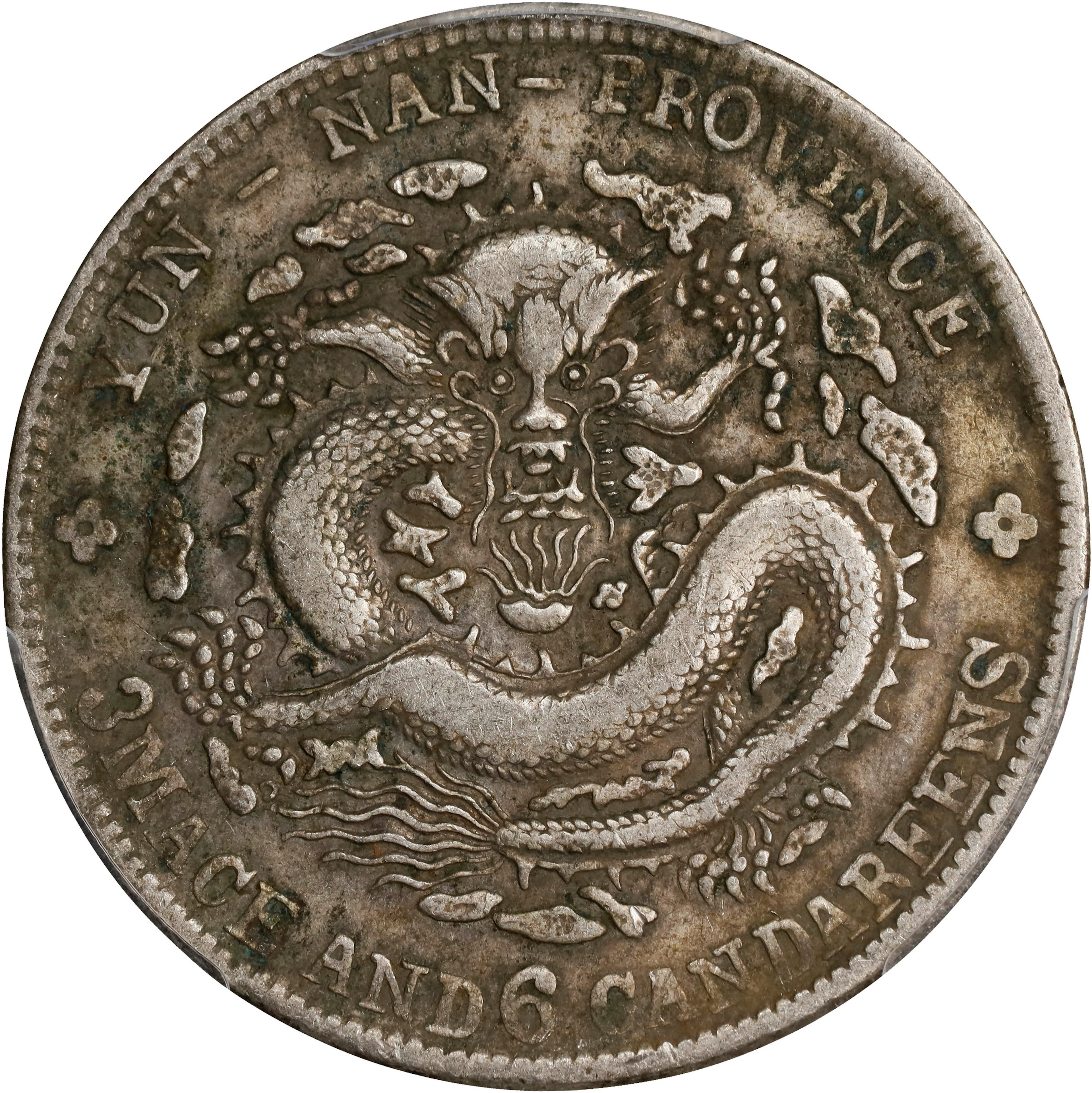 (t) CHINA. Yunnan. 3 Mace 6 Candareens (50 Cents), ND (1908). Kunming