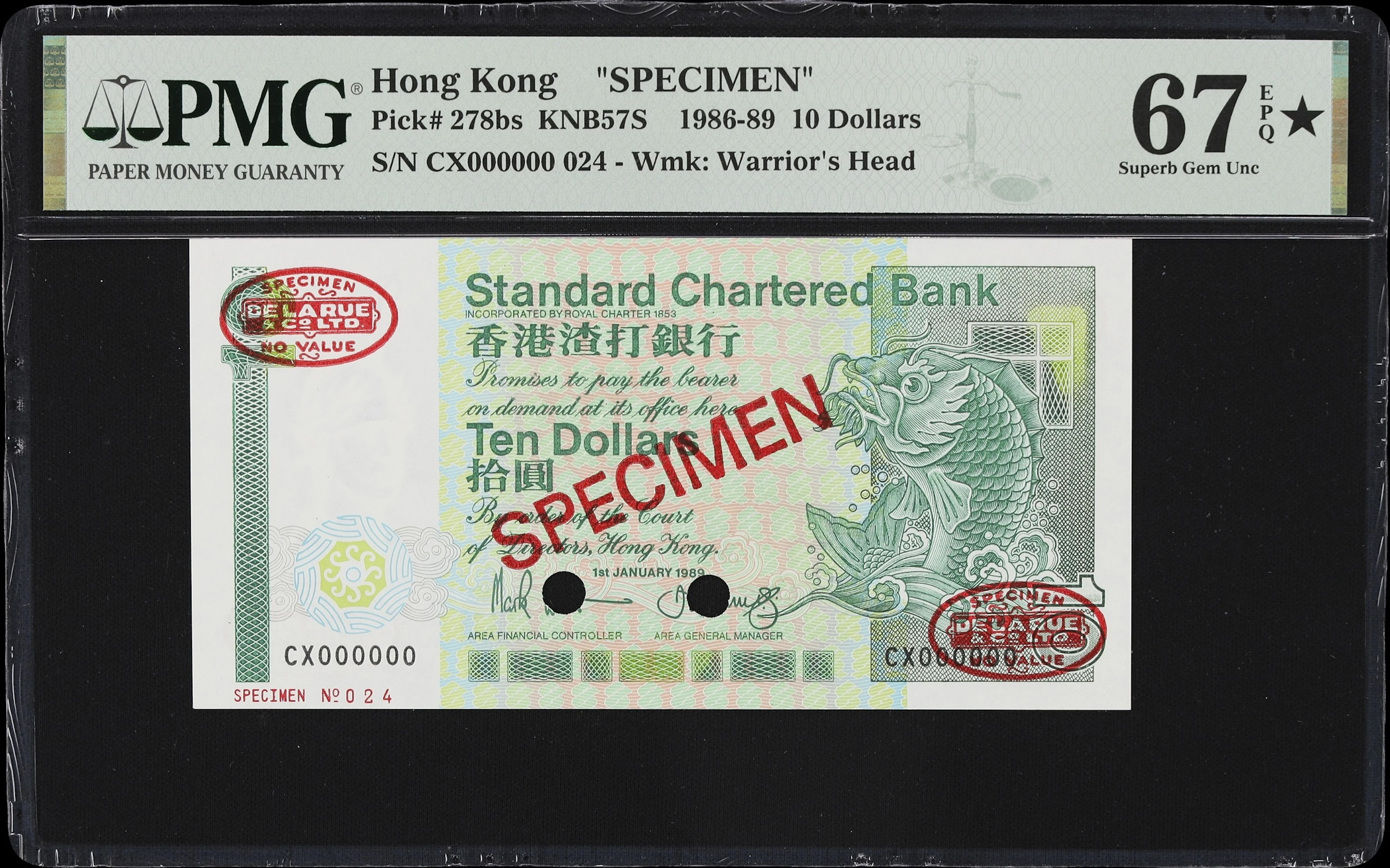 HONG KONG (SAR). Standard Chartered Bank. 10 Dollars, 1.1.1989. P-278bs.
