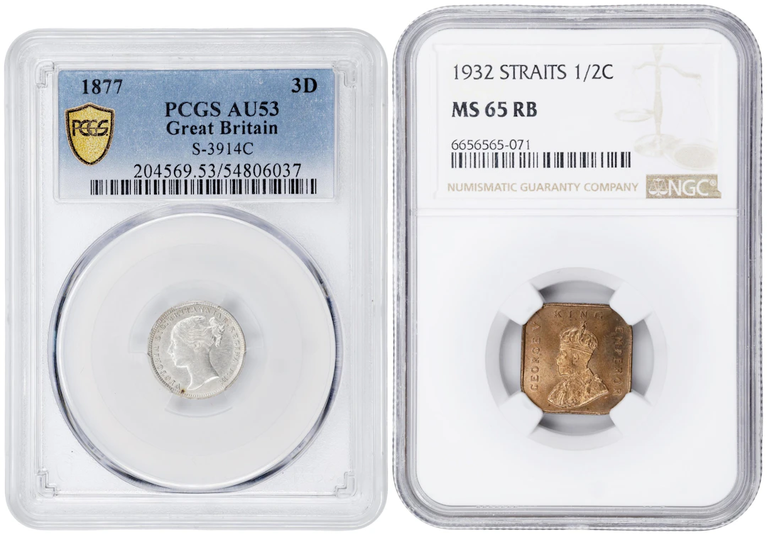 MIXED LOTS. Duo of Mixed Denominations (2 Pieces), 1877 & 1932. London