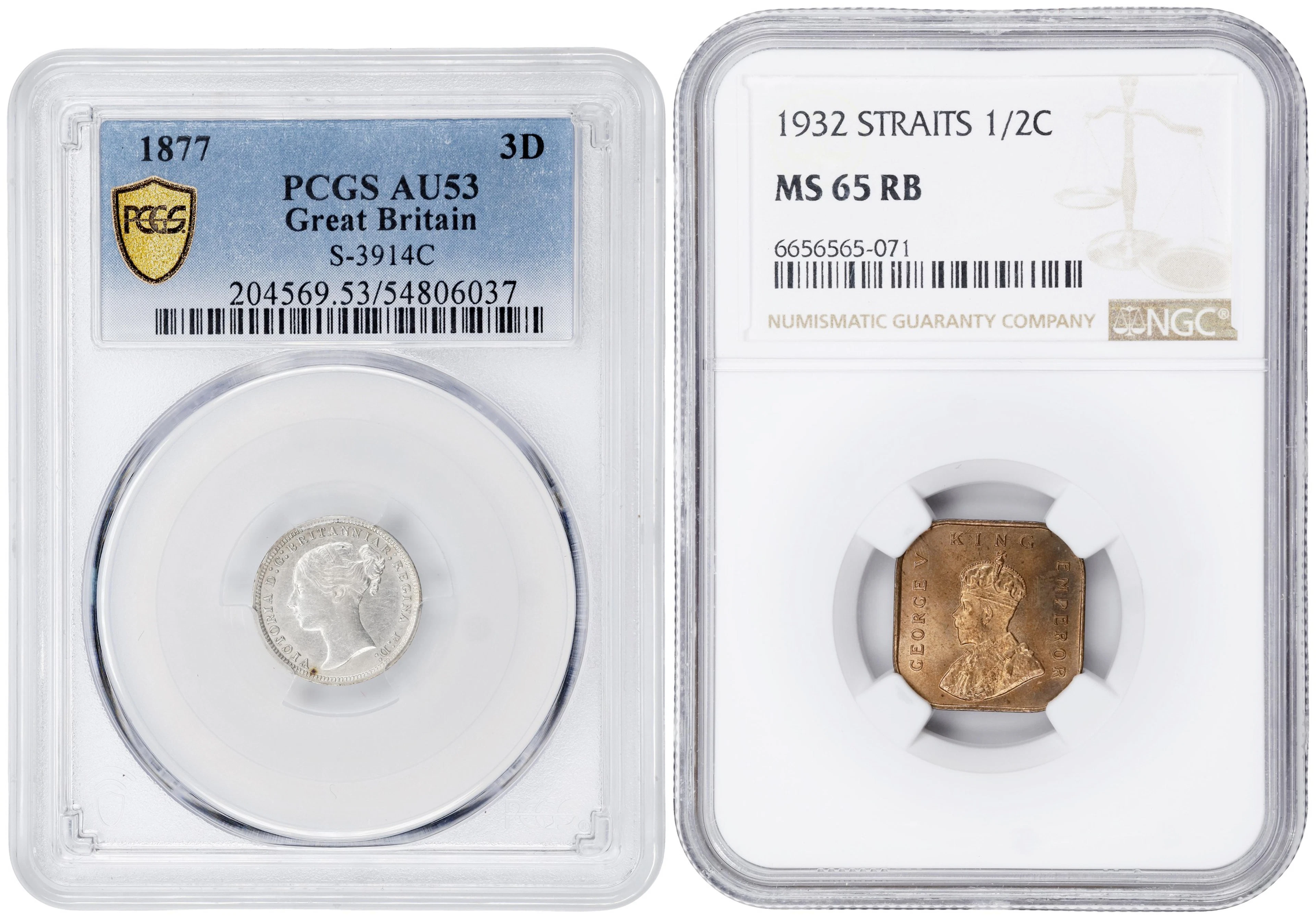 MIXED LOTS. Duo of Mixed Denominations (2 Pieces), 1877 & 1932. London