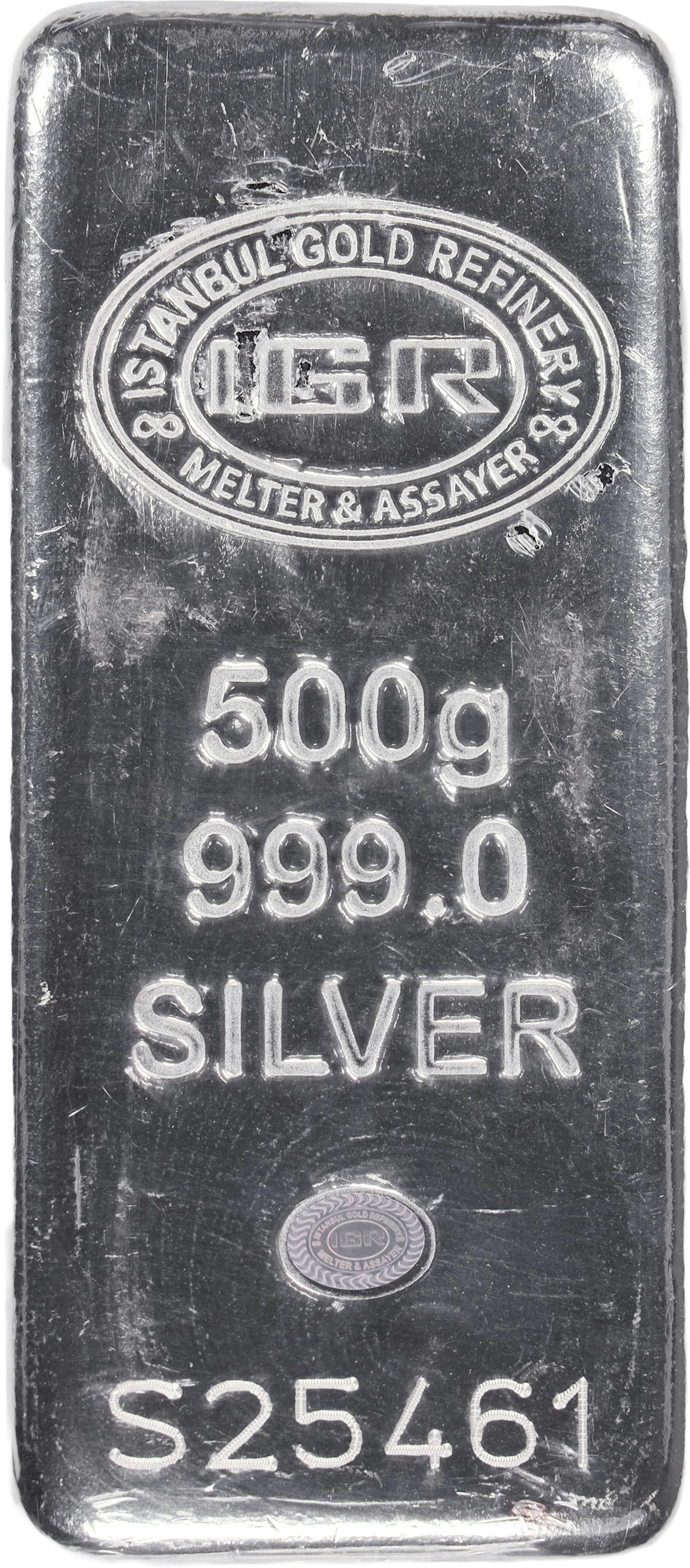 (16.075 oz, 500 g ASW). IGR 500 gram Silver Bar.