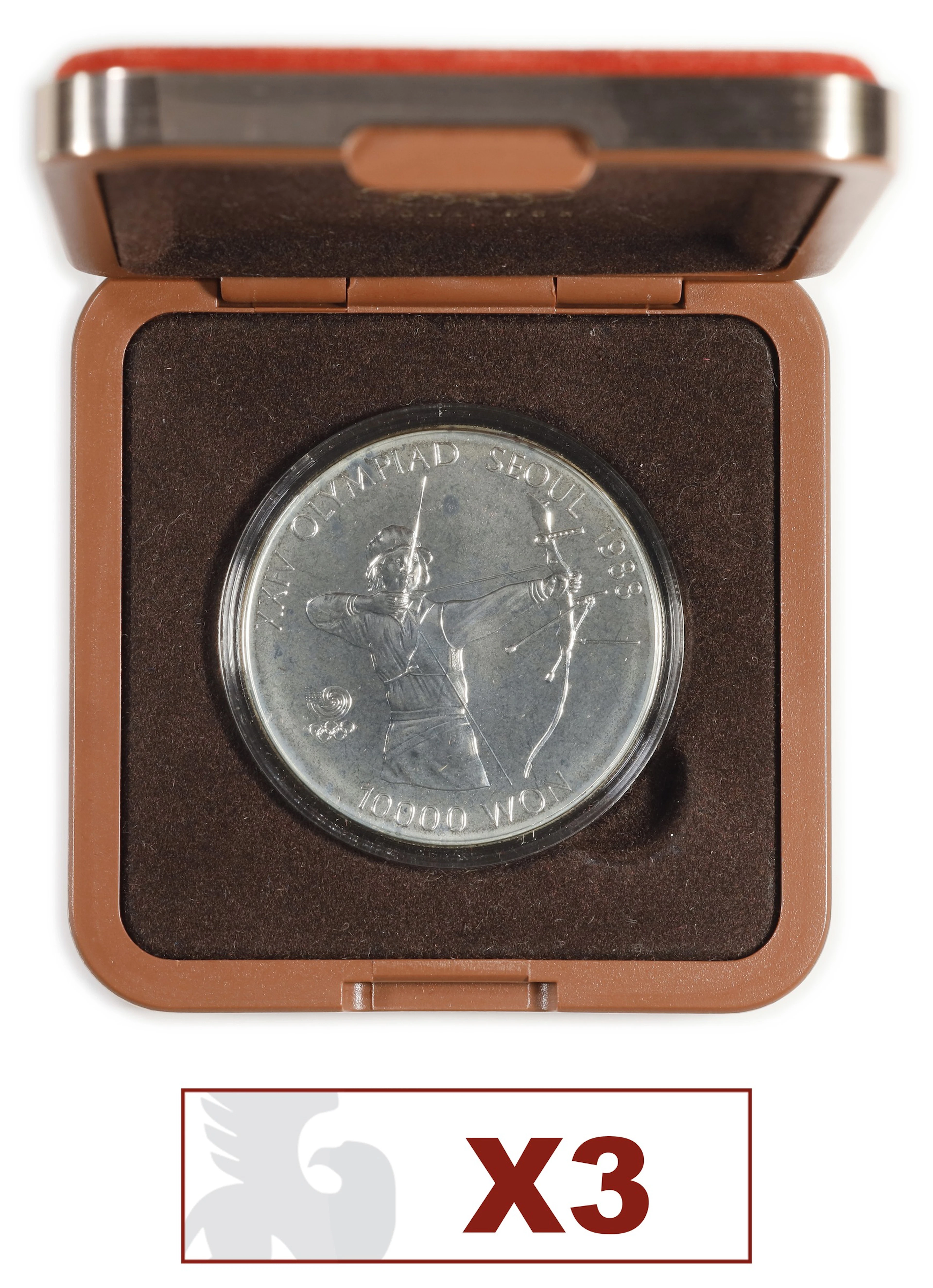 (3 oz, 93.312 g ASW). South Korea. Lot of (3) 1988 Seoul Olympic Games