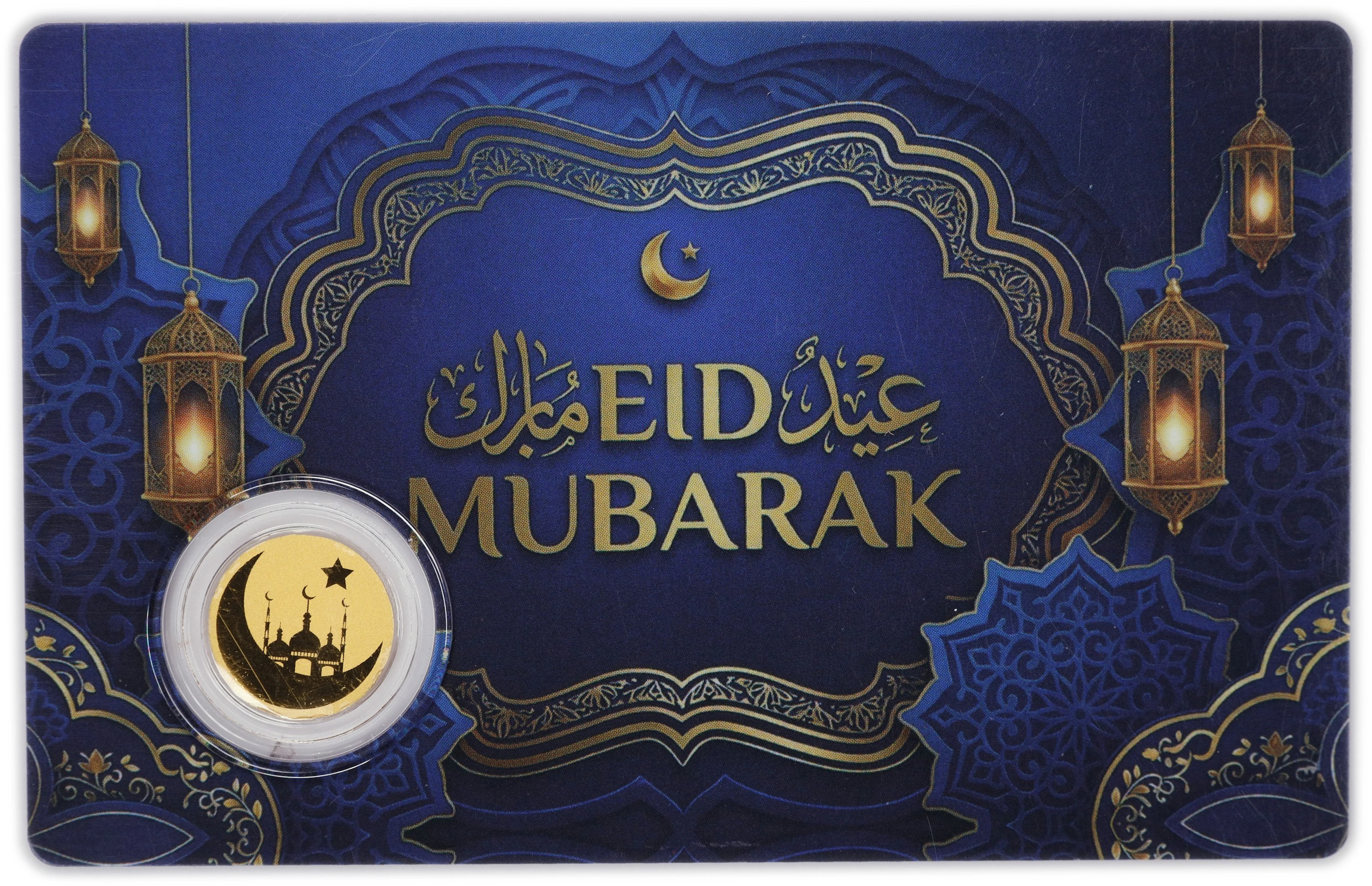 (0.001 oz, 0.031 g AGW). Liberia. 2026 Eid Mubarak 1/1000 oz Gold $12.