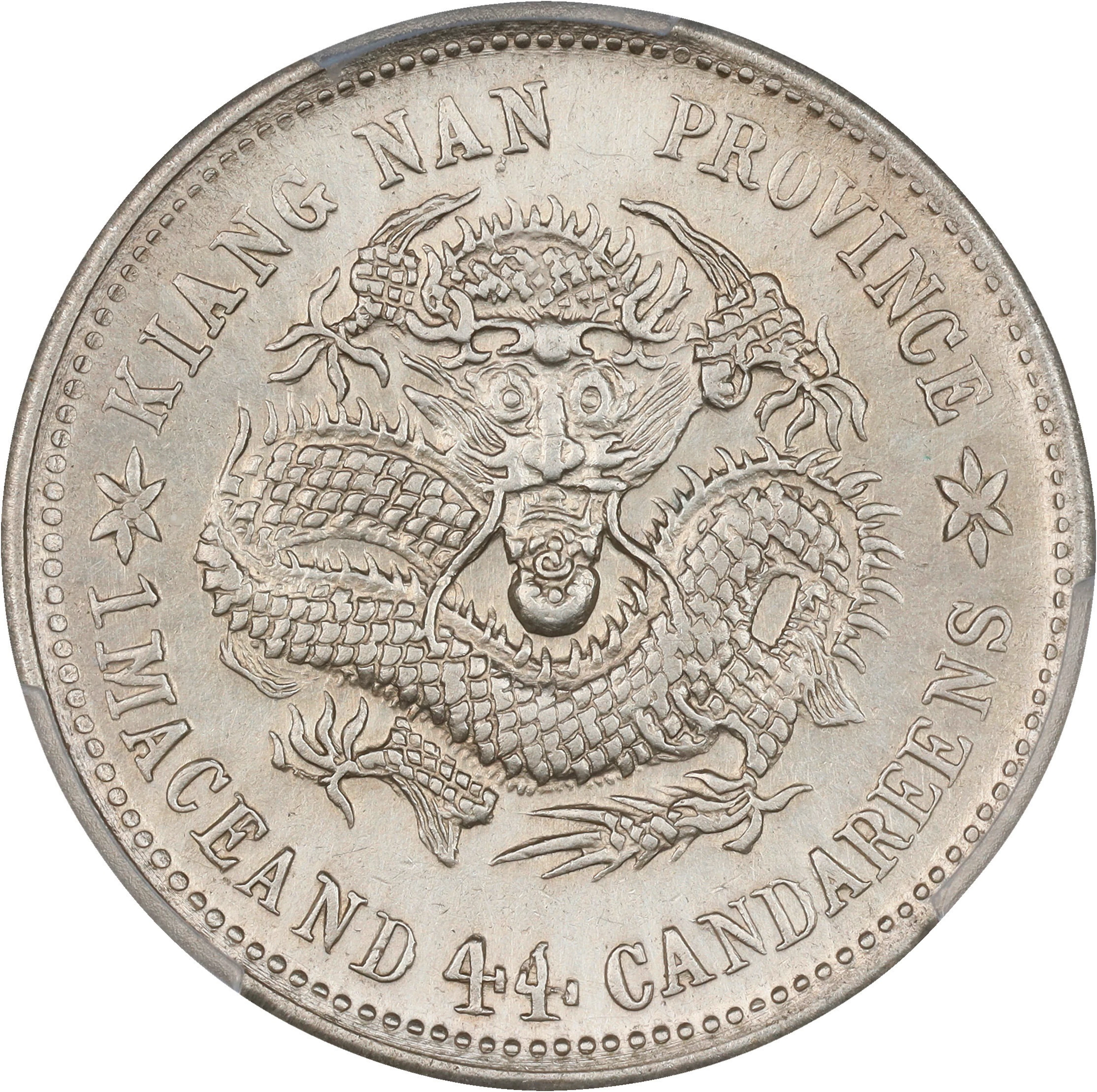 (t) CHINA. Kiangnan. 1 Mace 4.4 Candareens (20 Cents), CD (1900).