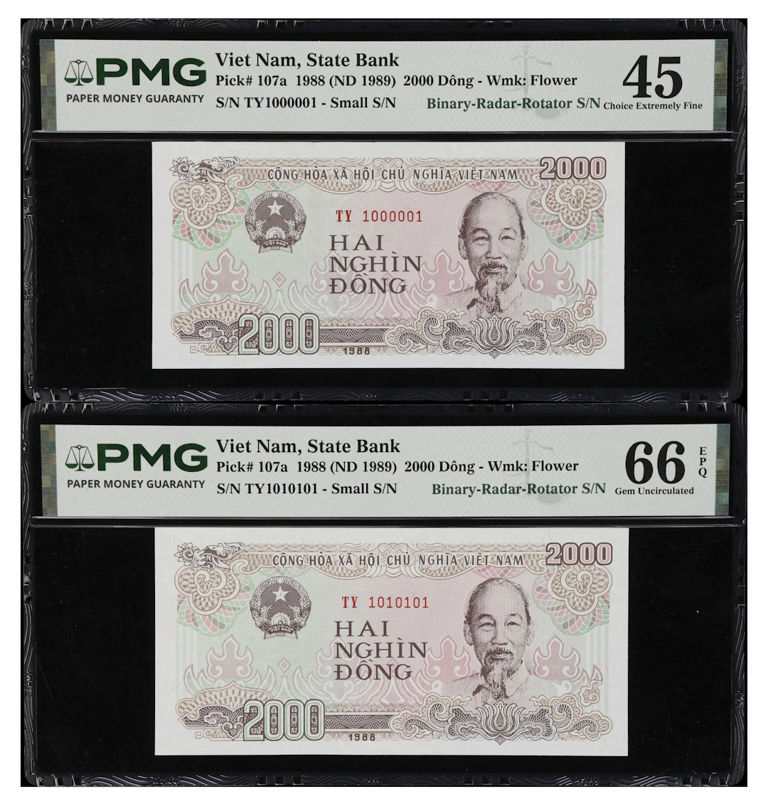 VIETNAM. Lot of (2). State Bank of Vietnam. 2000 Dong, 1988 (ND 1989).