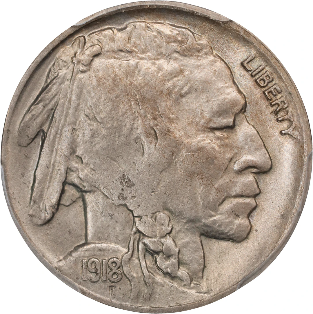 1918-D Buffalo Nickel. AU-58 (PCGS).