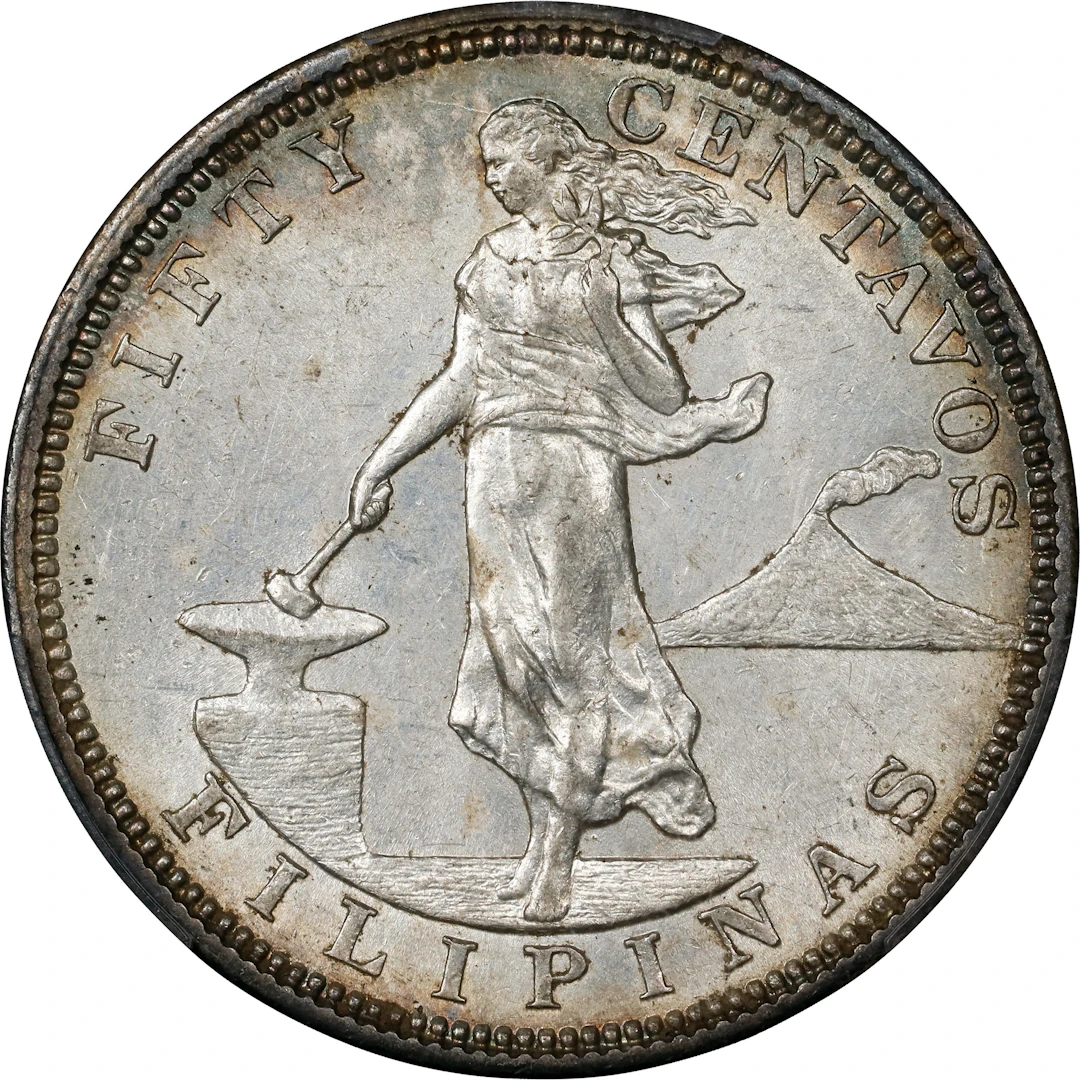 PHILIPPINES. 50 Centavos, 1904-S. San Francisco Mint. PCGS AU-58.