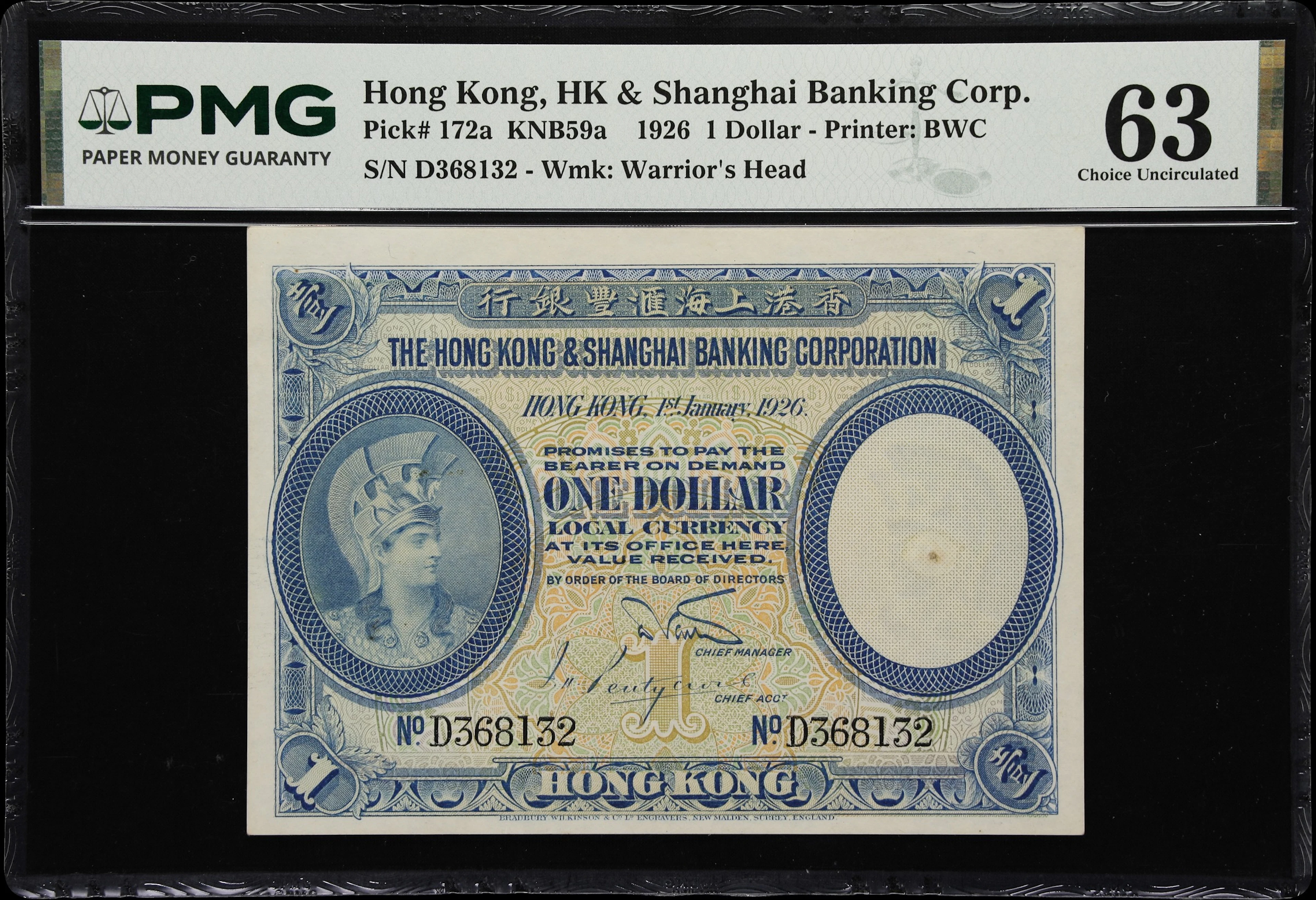 HONG KONG (SAR). Hong Kong & Shanghai Banking Corporation. 1 Dollar