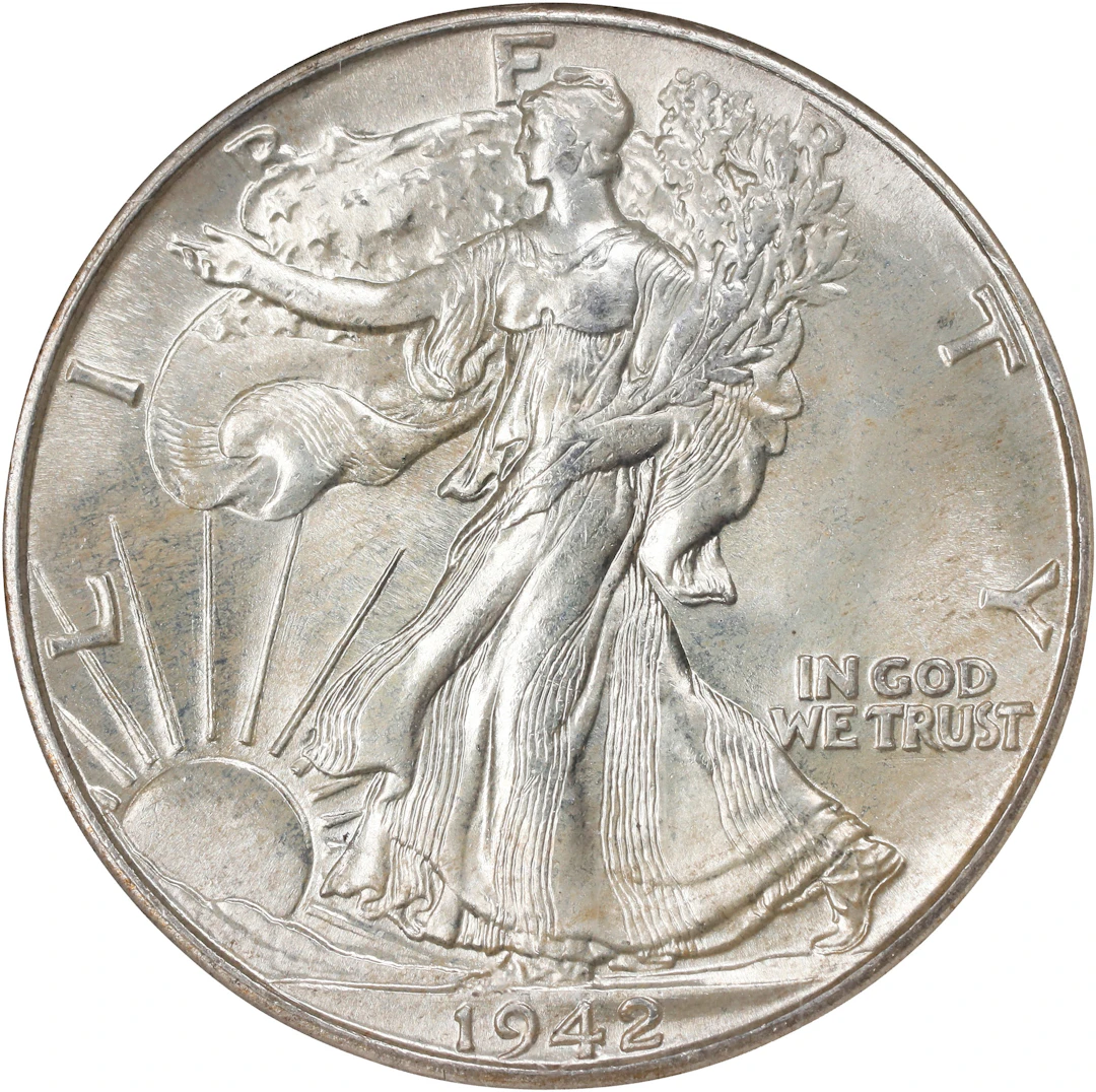 1942 Walking Liberty Half Dollar. MS-67 (NGC).