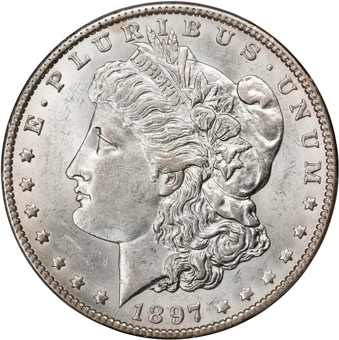 1897-O Morgan Silver Dollar. AU-58 (PCGS).