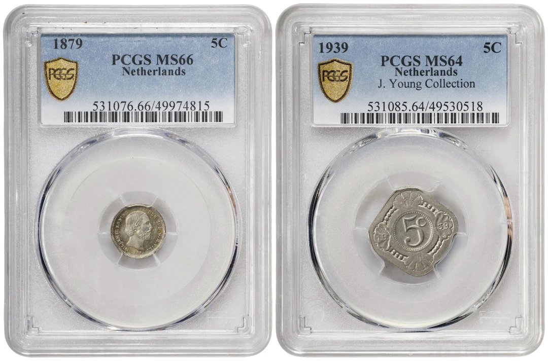 NETHERLANDS. Duo of 5 Cents (2 Pieces), 1879-1939. Utrecht Mint. Both