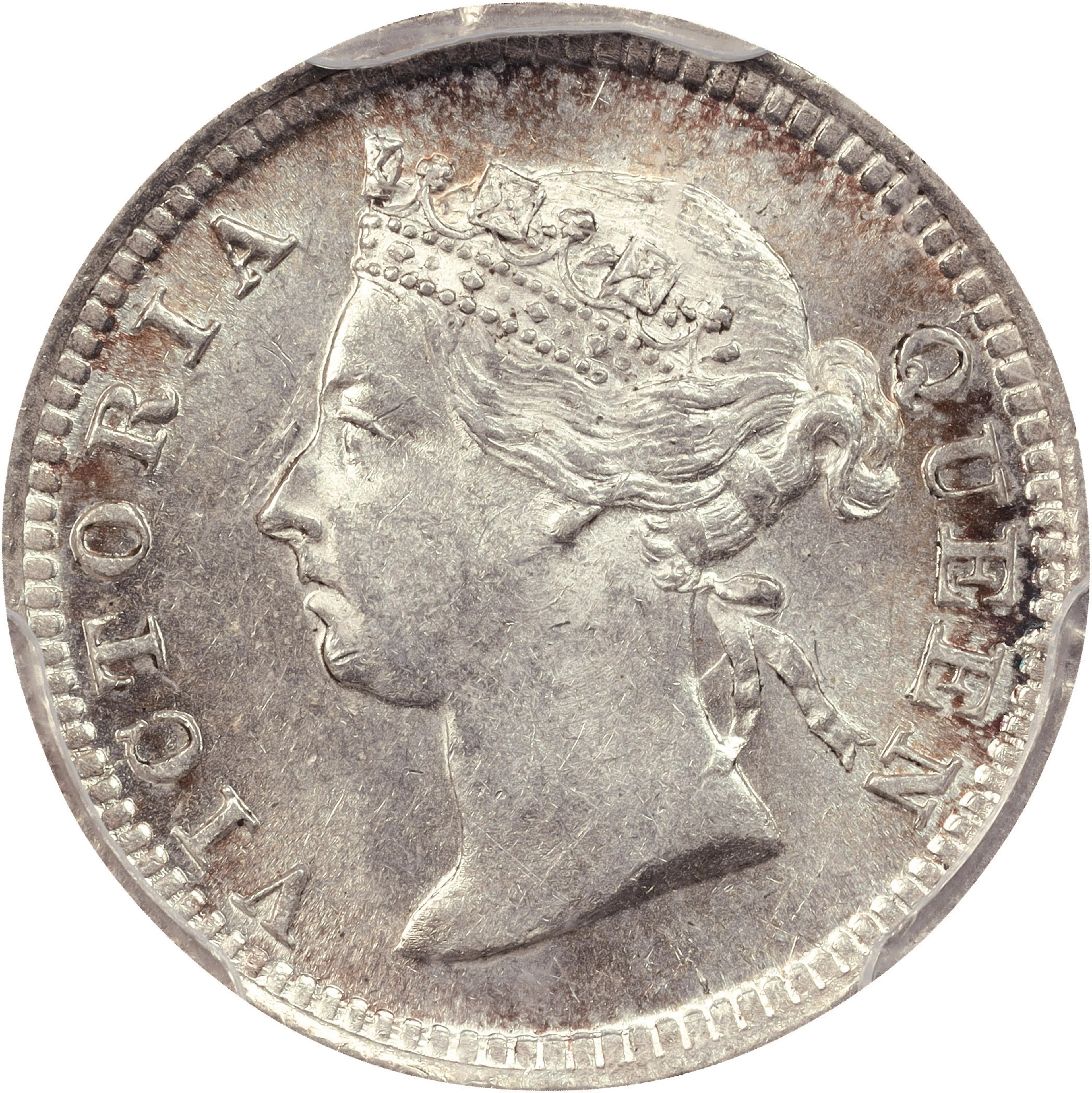 (t) HONG KONG (SAR). 5 Cents, 1887. London Mint. Victoria. PCGS MS-64.