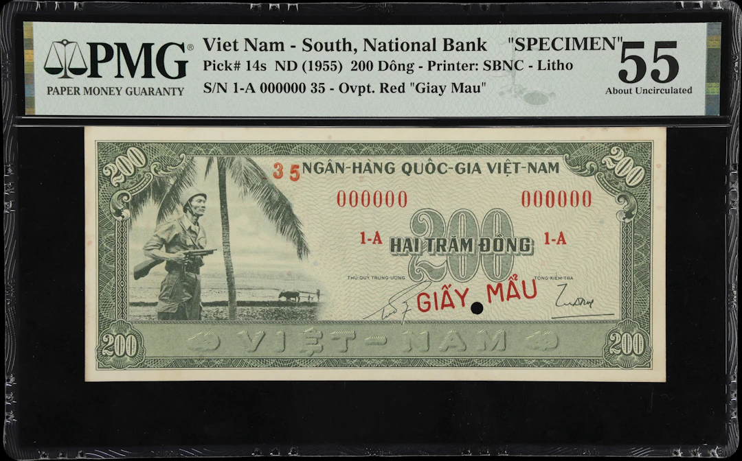 VIETNAM, SOUTH. National Bank of Vietnam. 200 Dong, ND (1955). P-14s.