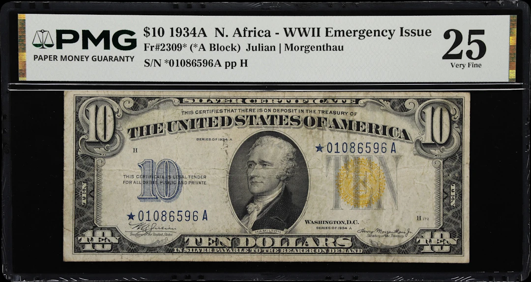Fr. 2309*. 1934A $10 North Africa Emergency Star Note. PMG Very Fine 25.