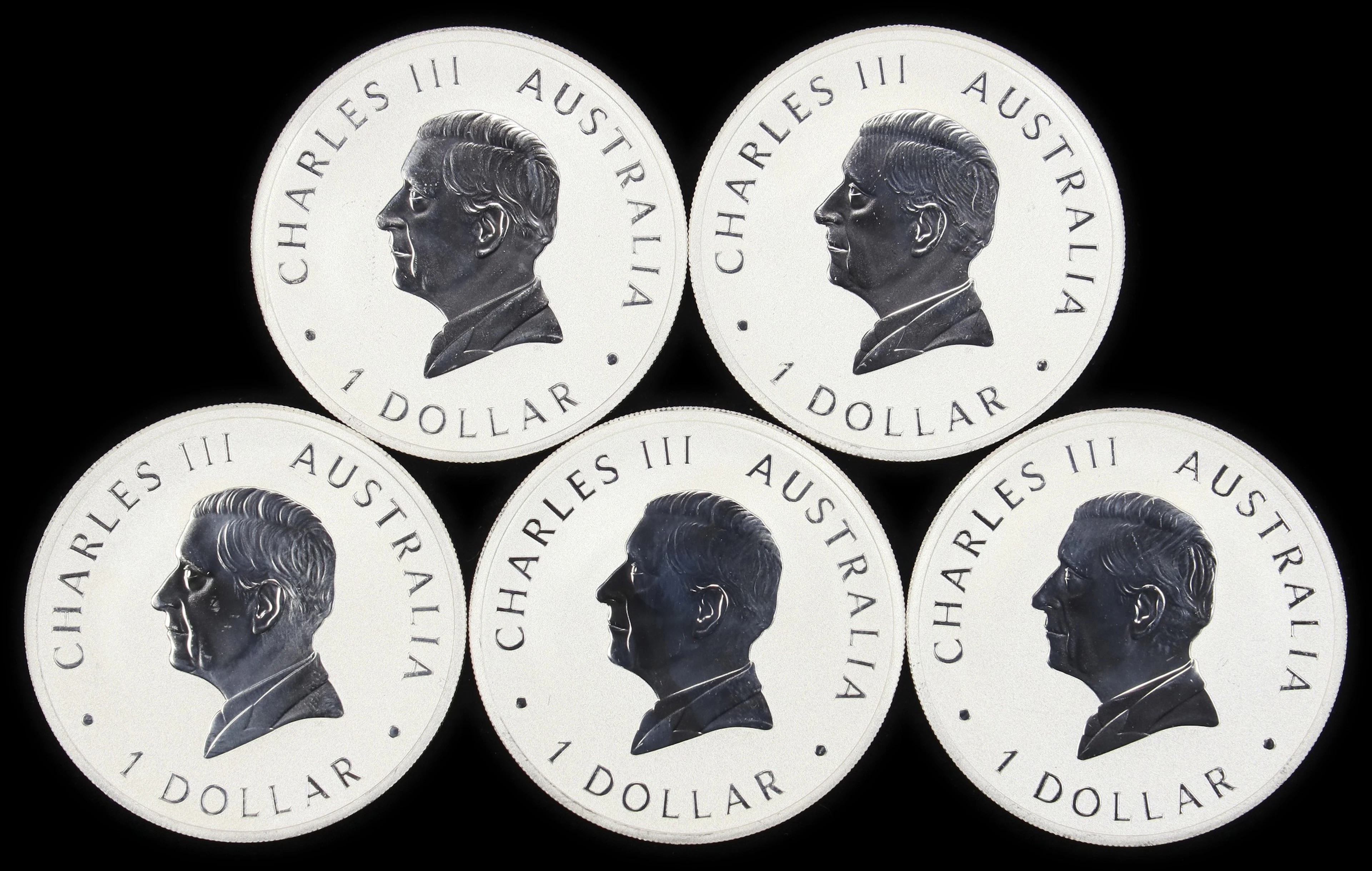 (5 oz, 155.52 g ASW). Australia. Lot of (5) 2026 1 oz Silver Wedge-Tailed