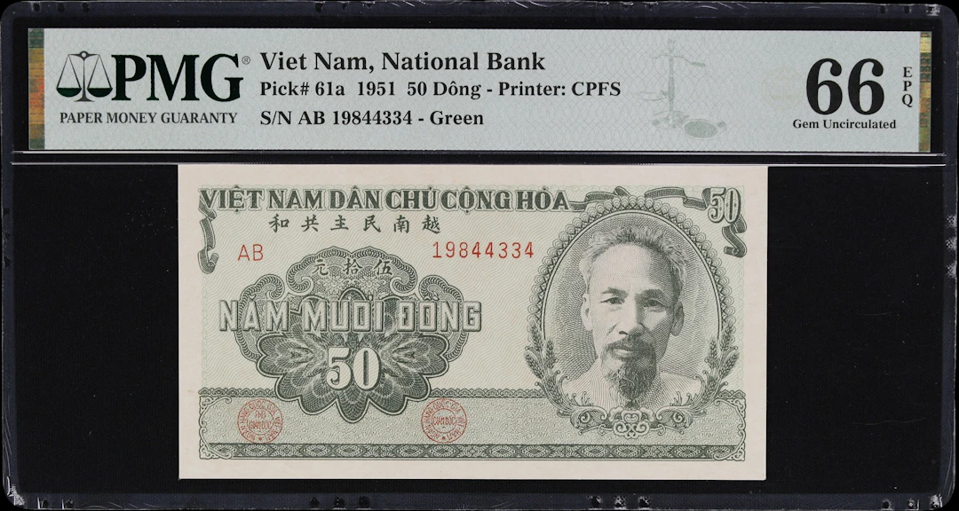 VIETNAM. National Bank of Vietnam. 50 Dong, 1951. P-61a. PMG Gem Uncirculated
