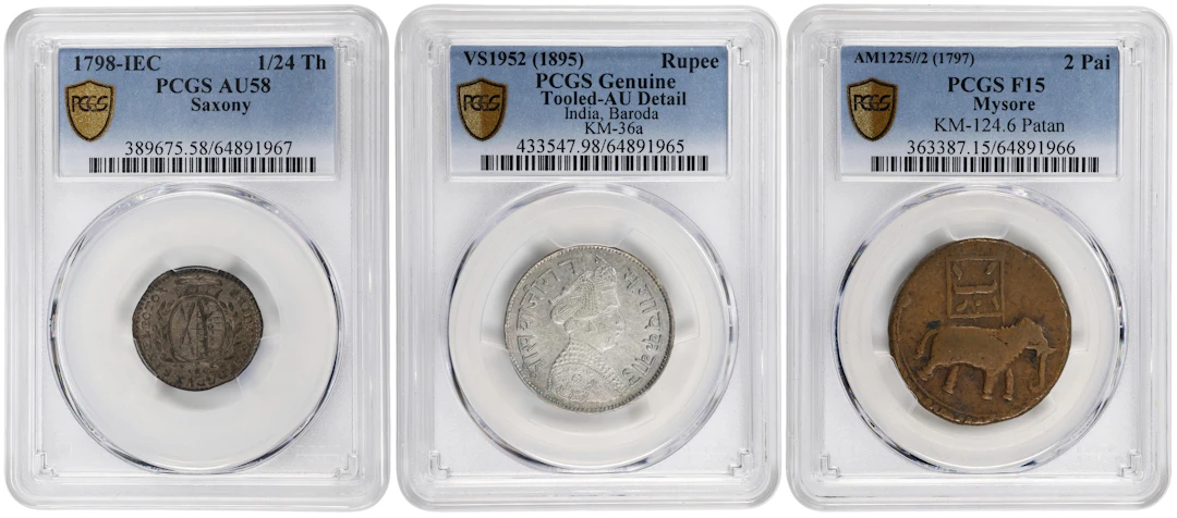 MIXED LOTS. Trio of Mixed Denominations (3 Pieces), 1797-1895. All