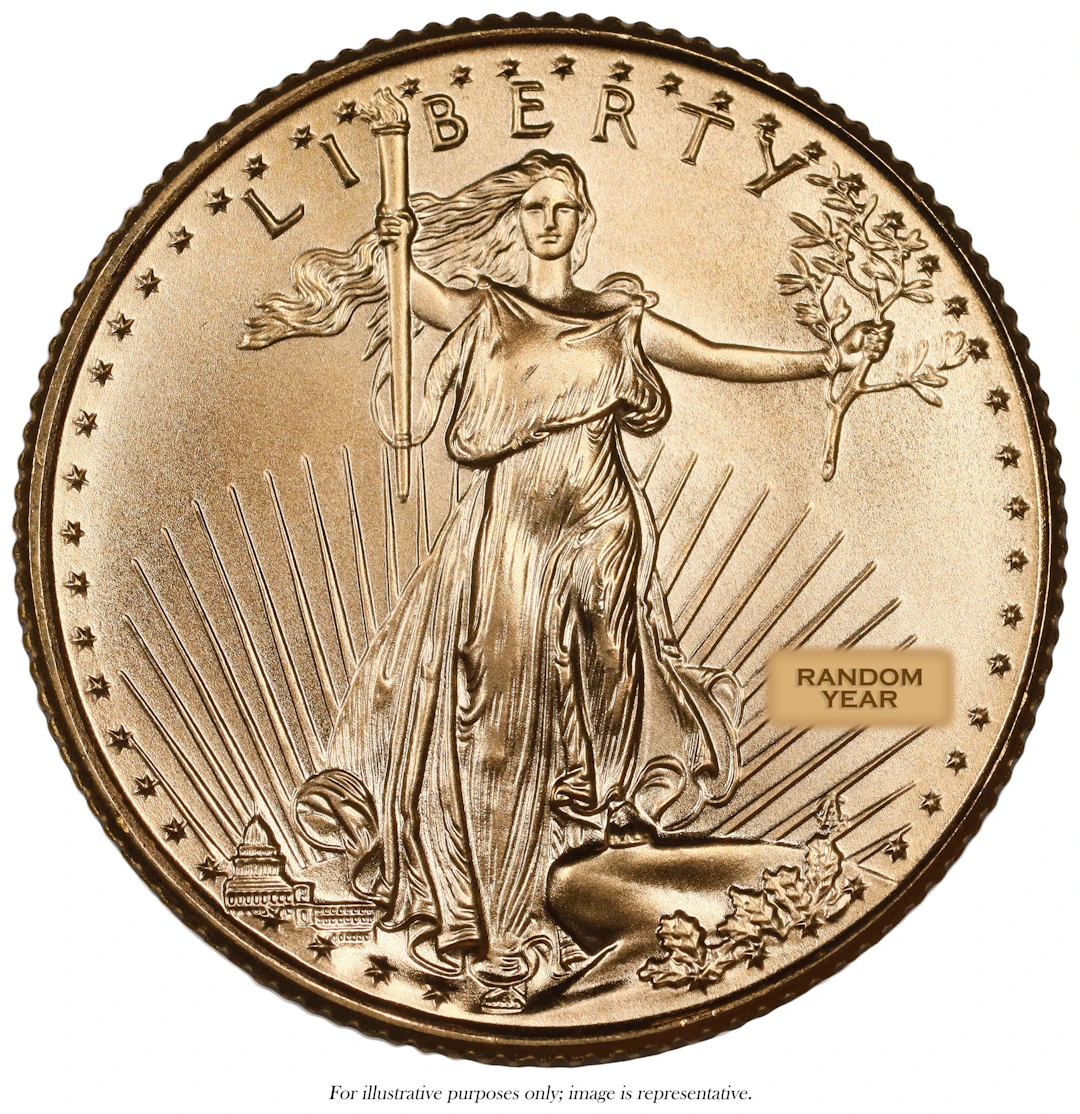 (0.25 oz, 7.776 g AGW). American Gold Eagle $10.