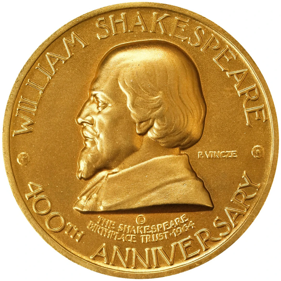 1964 William Shakespeare 400th Anniversary of Birth Medal. Third Size.