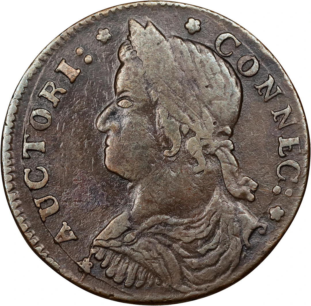 1787 Connecticut Copper. Miller 33.14-Z.14, W-3600. Rarity-5. Draped
