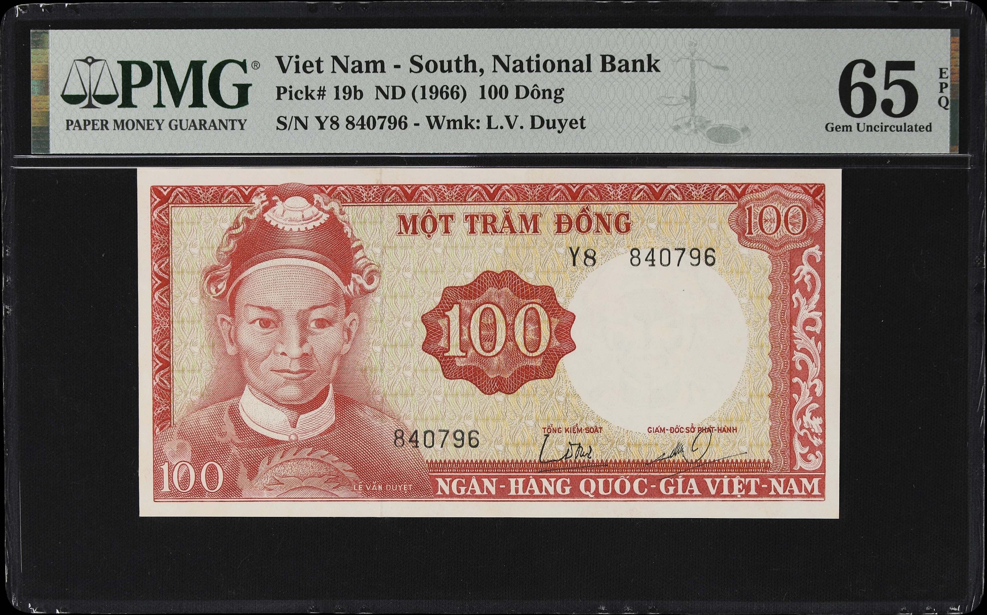 VIETNAM, SOUTH. National Bank of Vietnam. 100 Dong, ND (1966). P-19b.