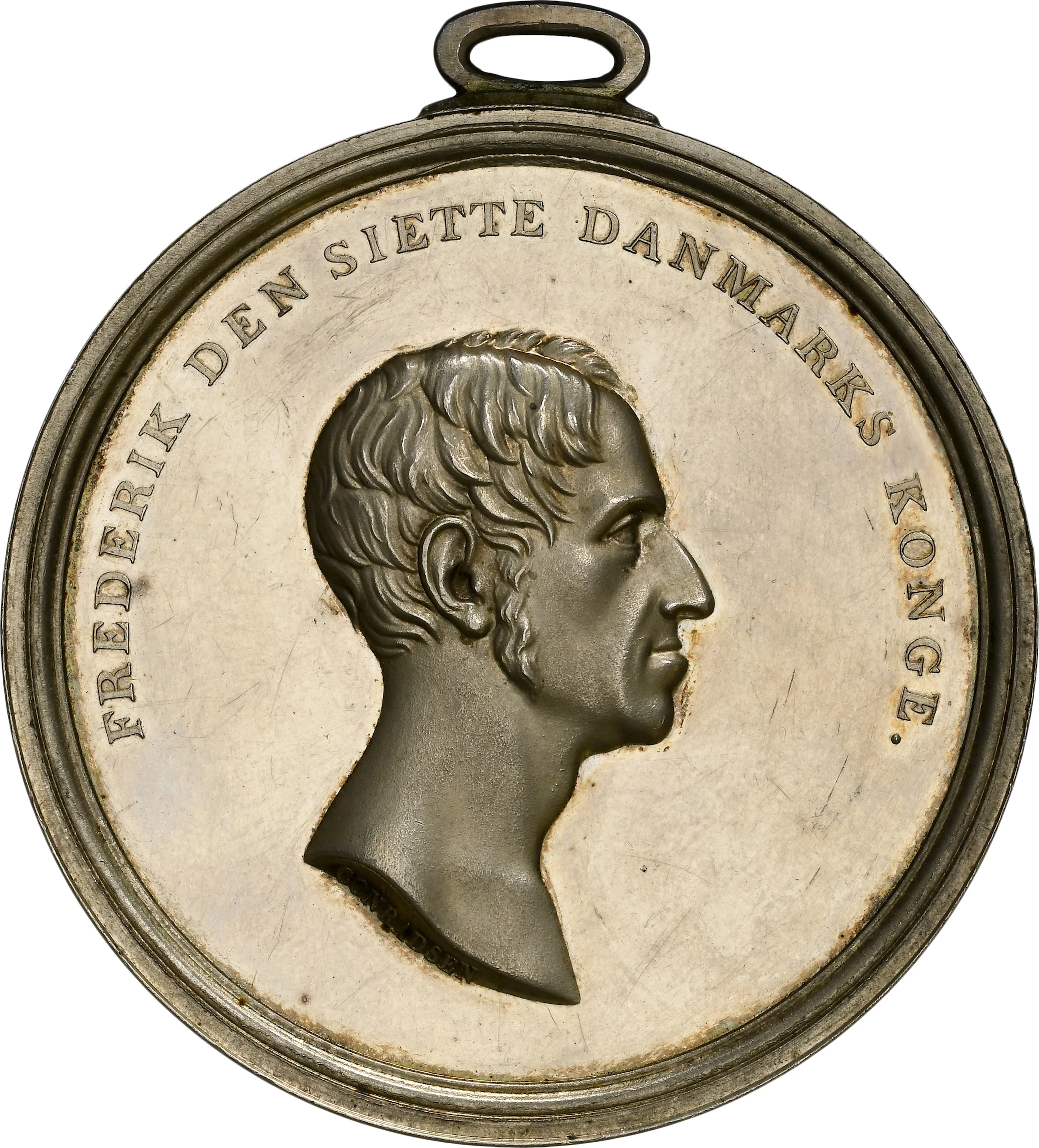 DENMARK. Life Saving Silver Medal, ND (1829). Fredrik VI. NGC MS-60.