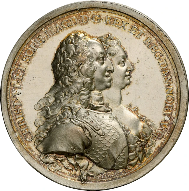 DENMARK. Royal Visit to Kongsberg Restrike Silver Medal, 1733. Christian