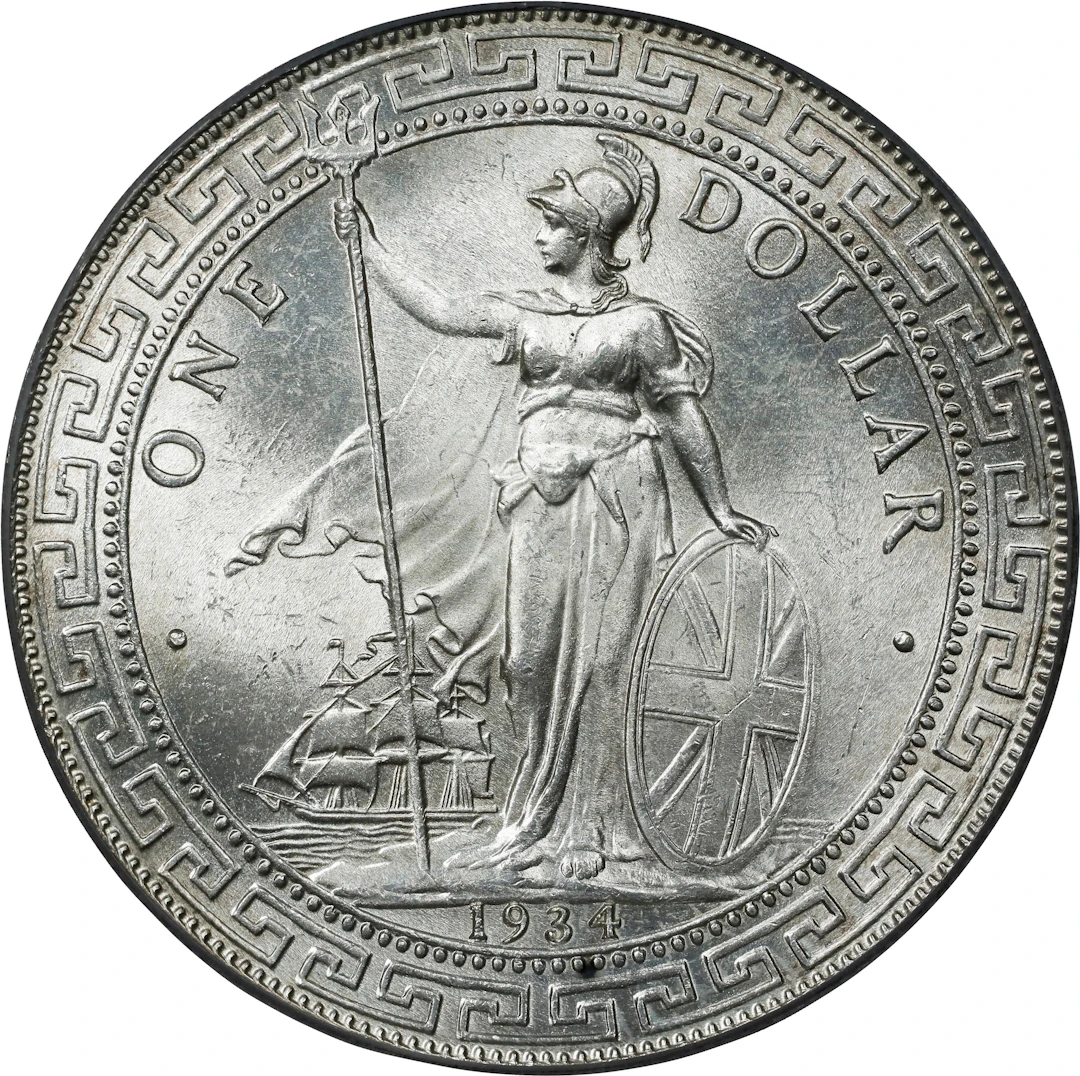 GREAT BRITAIN. Trade Dollar, 1934-B. Bombay Mint. George V. PCGS MS-65.