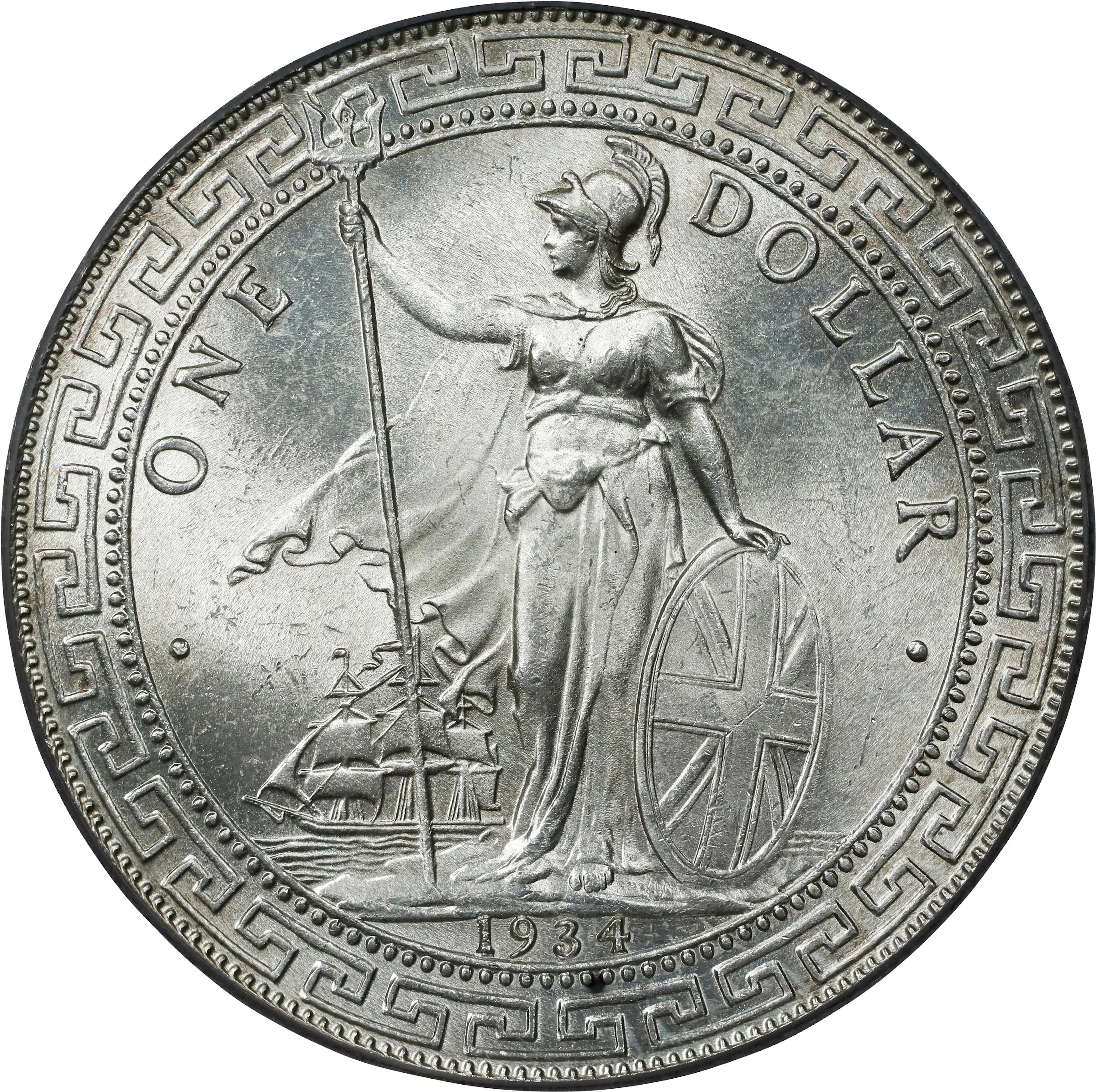 GREAT BRITAIN. Trade Dollar, 1934-B. Bombay Mint. George V. PCGS MS-65.