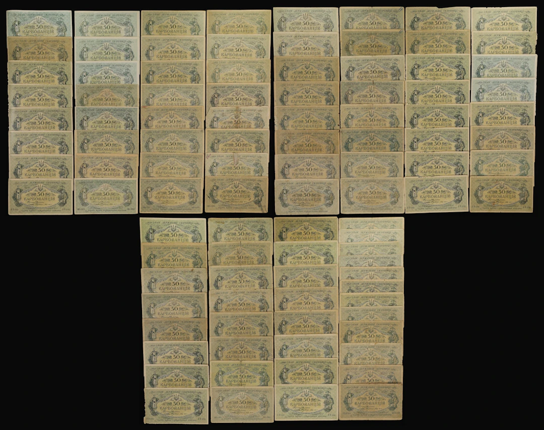 UKRAINE. Lot of (100). State Treasury. 50 Karbovantsiv, ND (1918).