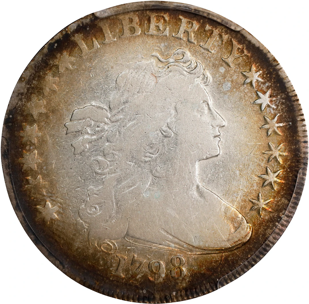 1798 Draped Bust Silver Dollar. Heraldic Eagle. BB-119, B-29. Rarity-4-.