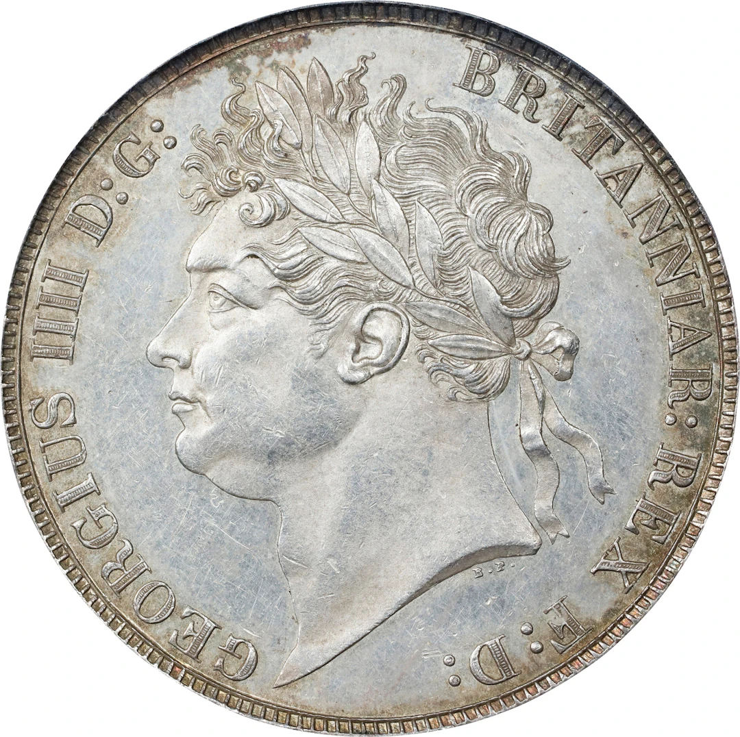 GREAT BRITAIN. Crown, 1821 Year SECUNDO. London Mint. George IV. PCGS AU-55.