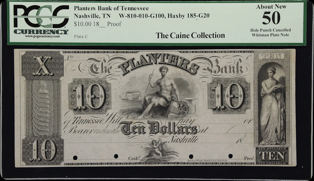 Nashville, Tennessee. Planters Bank of Tennessee. 18xx $10. PCGS Currency