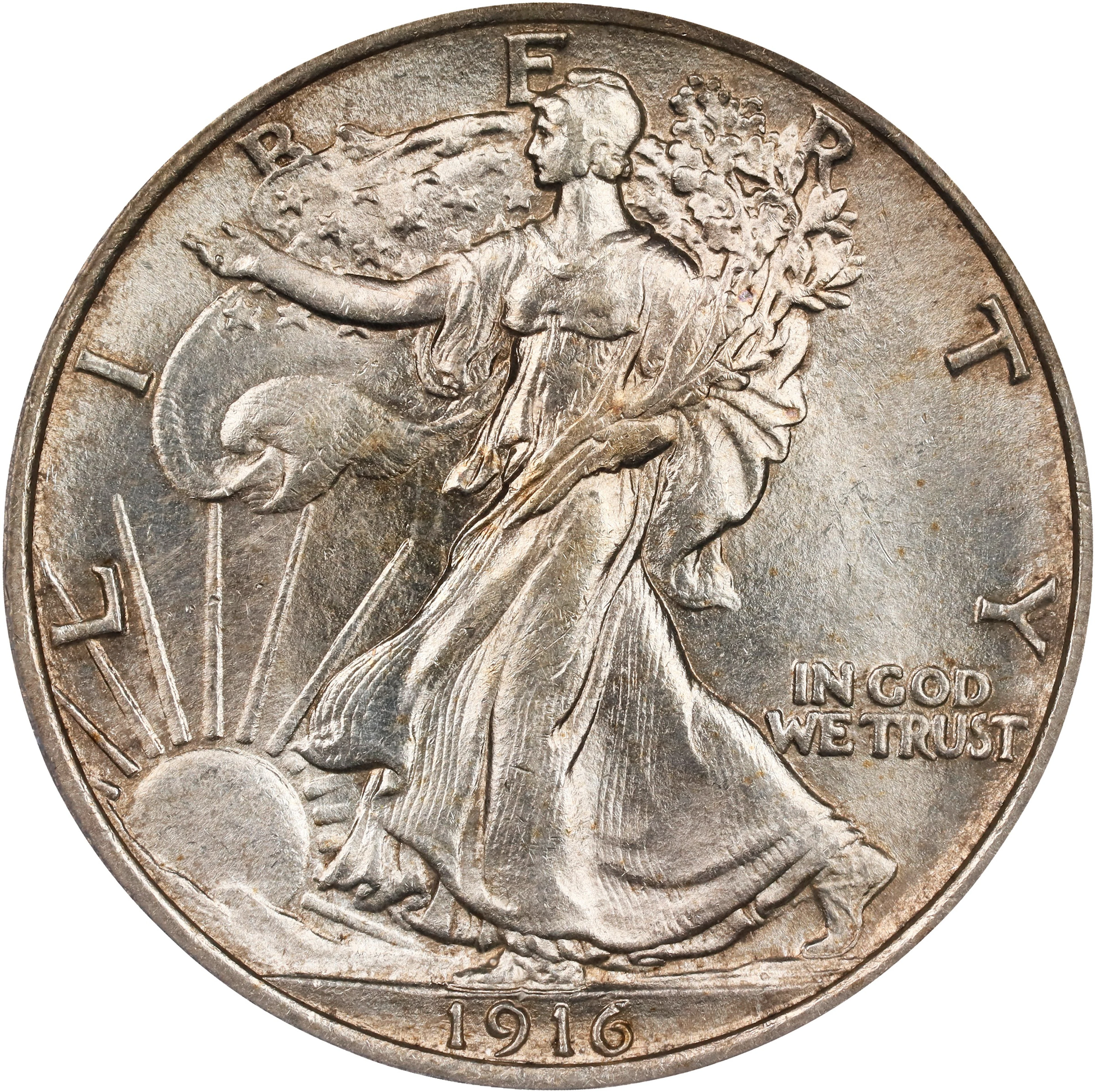 1916 Walking Liberty Half Dollar. MS-62 (PCGS).