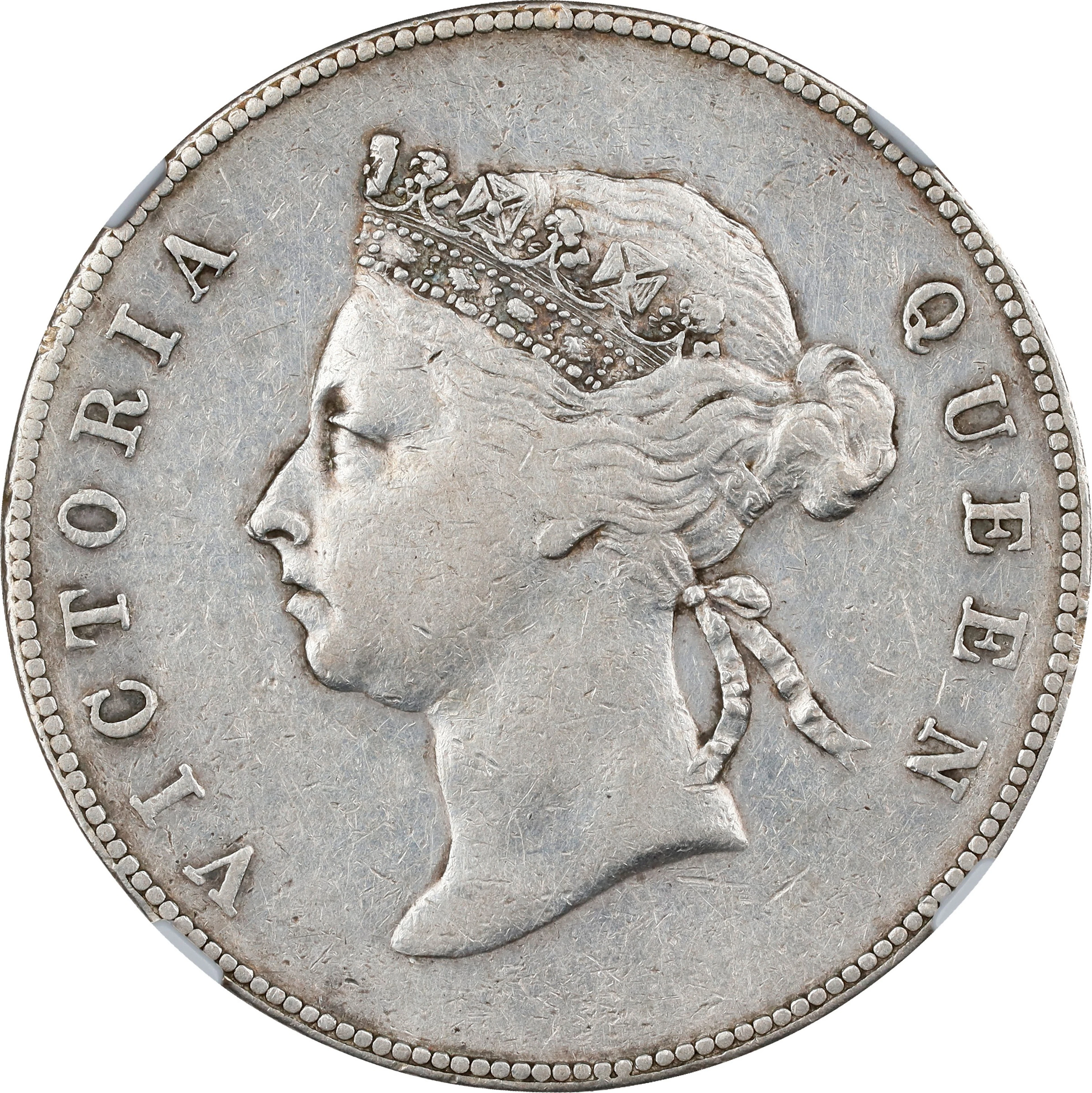 HONG KONG (SAR). 50 Cents, 1892. London Mint. Victoria. NGC AU De