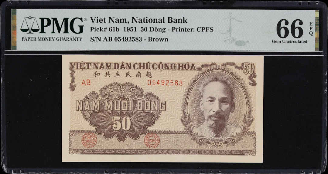 VIETNAM. National Bank of Vietnam. 50 Dong, 1951. P-61b. PMG Gem Uncirculated