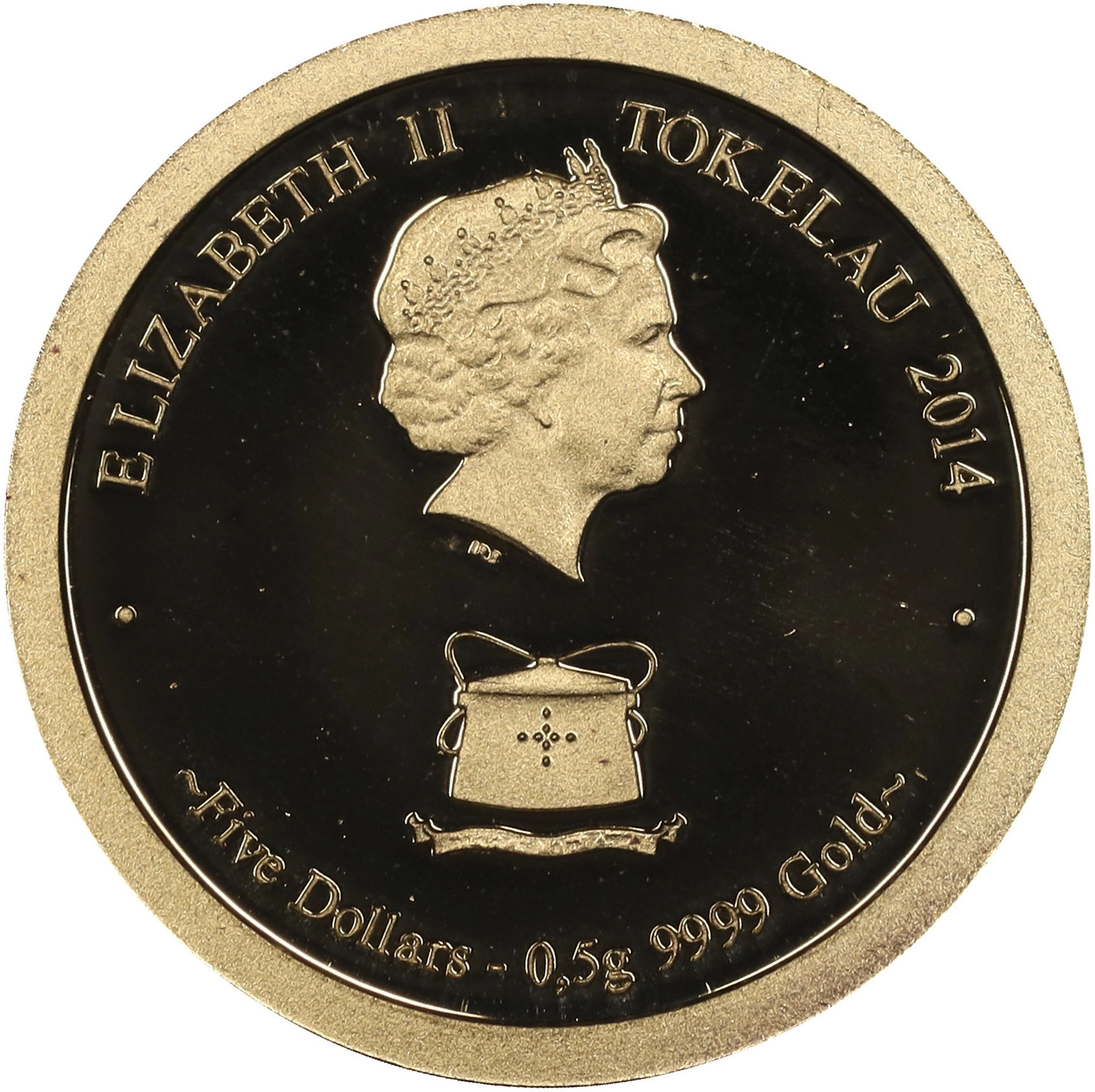 (0.016 oz, 0.5 g AGW). Tokelau. 2014 Unicorn 0.5 gram Gold $5.