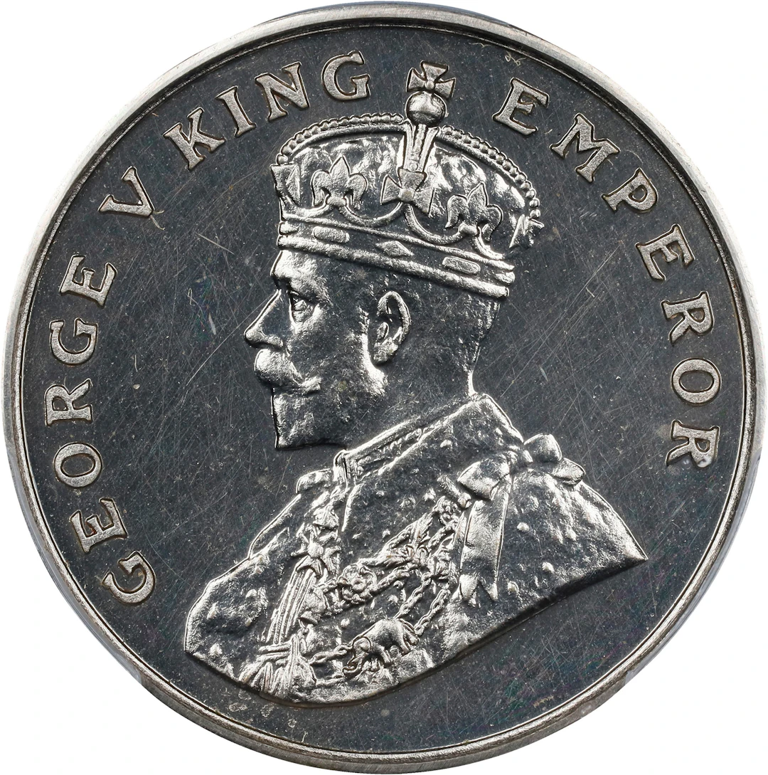 INDIA. 8 Annas Restrike, "1919"-(B). Bombay Mint. George V. PCGS PROOF-63.