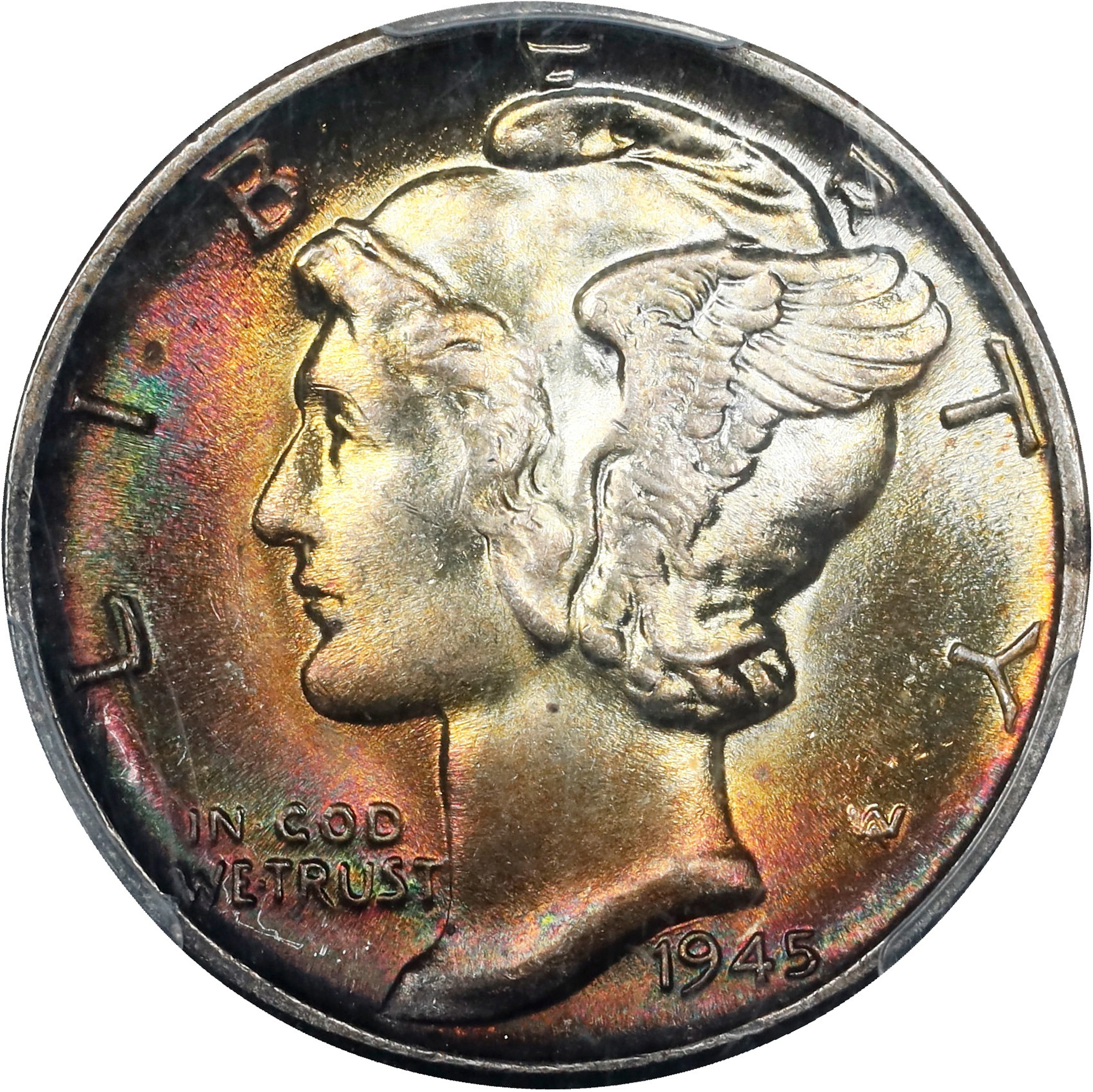 1945 Mercury Dime. MS-67 (PCGS). CAC.
