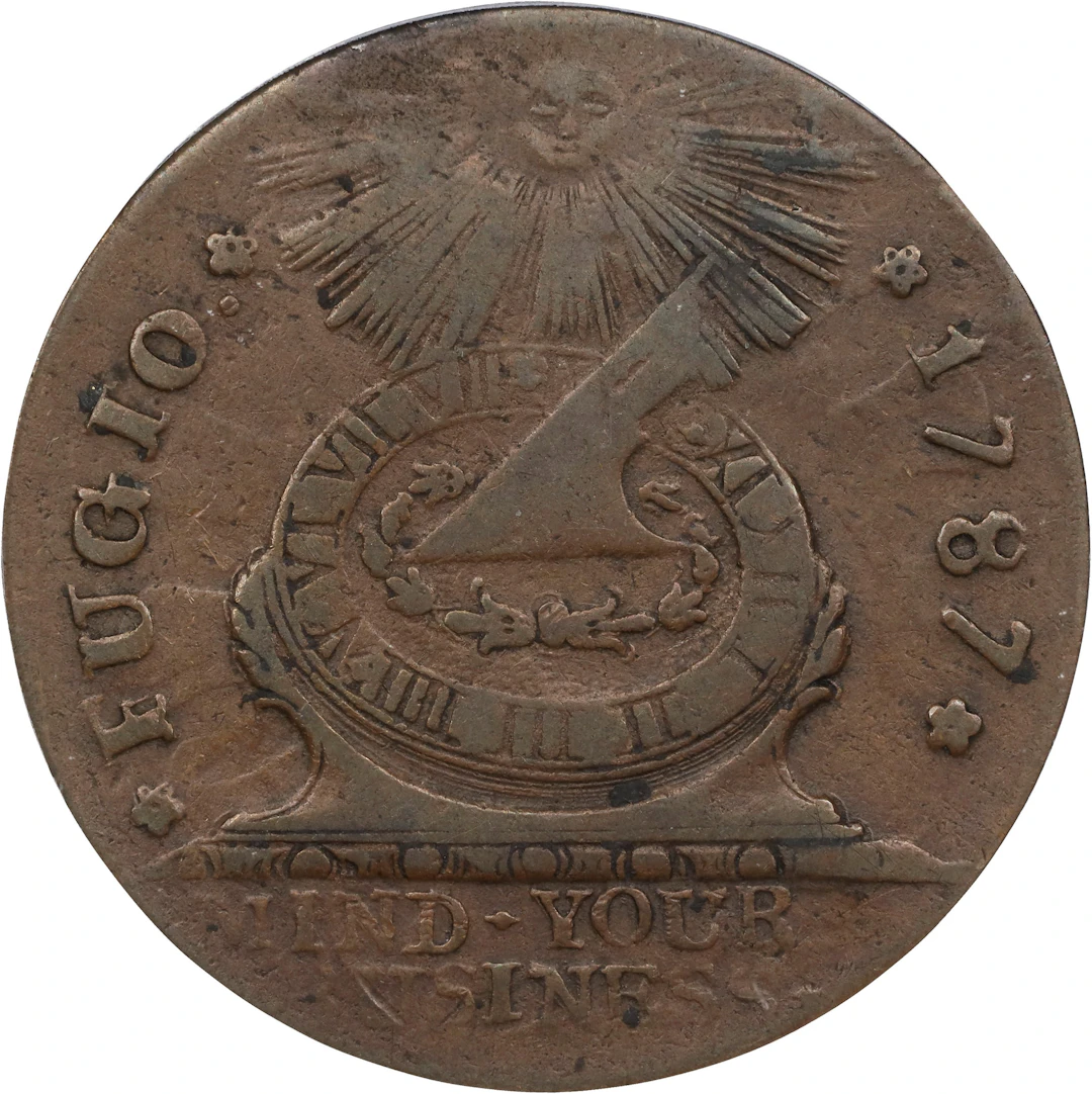 1787 Fugio Cent. Pointed Rays. Newman 13-X, W-6855. Rarity-1. STATES