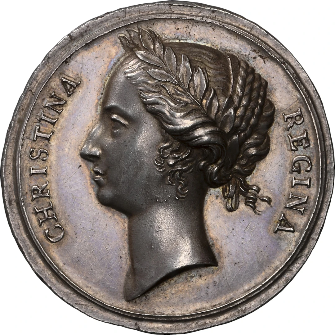 SWEDEN. The Queen's Coronation Silver Medal, ND (1650). Kristina. NGC MS-61.
