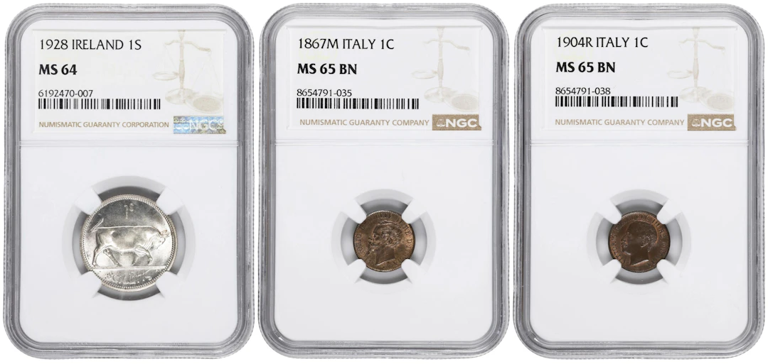 MIXED LOTS. Europe. Trio of Mixed Denominations (3 Pieces), 1867-1928.