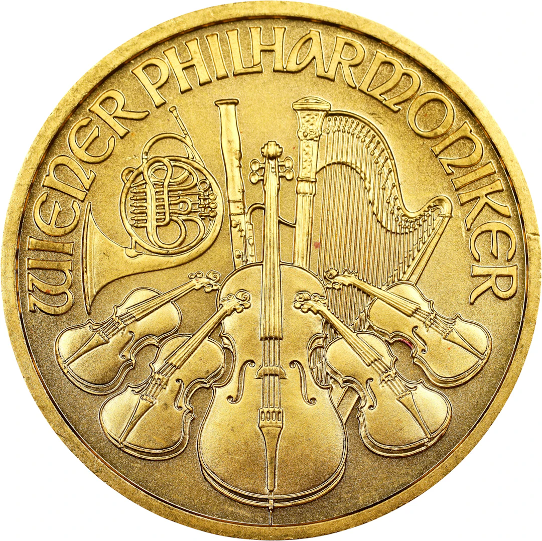 (1 oz, 31.104 g AGW). Austria. 1996 1 oz Gold Philharmonic.