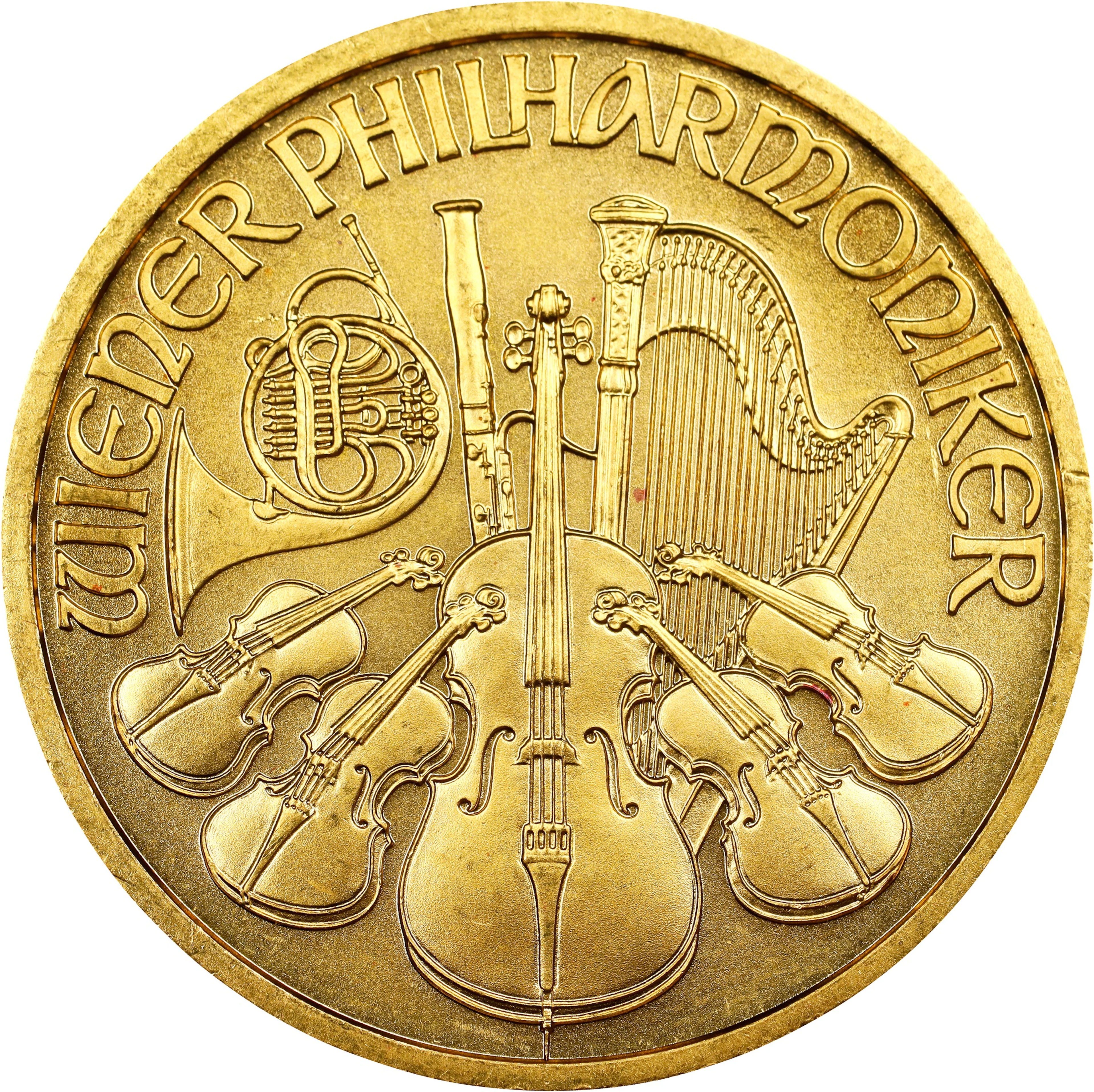 (1 oz, 31.104 g AGW). Austria. 1996 1 oz Gold Philharmonic.